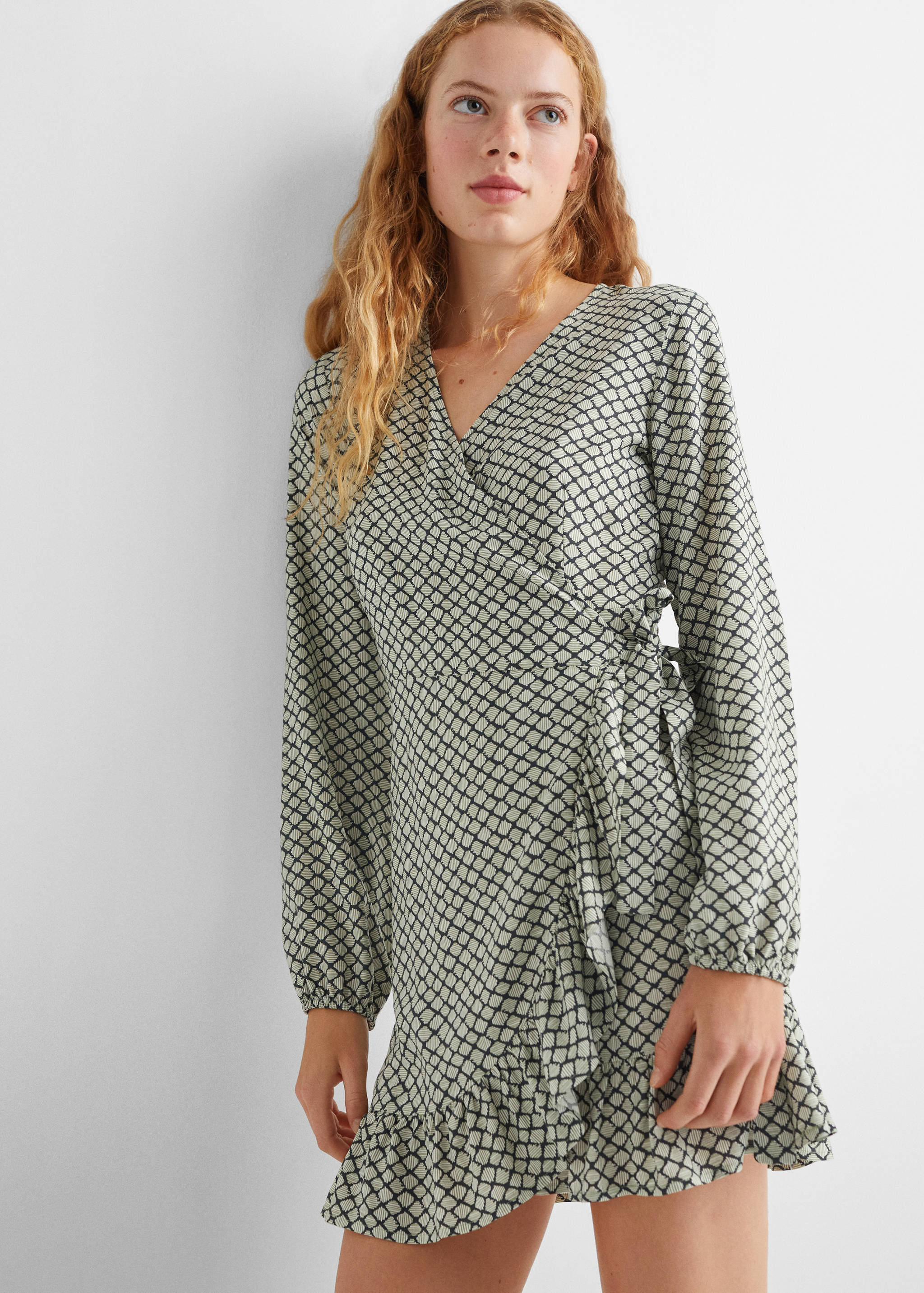 Ruffled printed dress - Medium plane