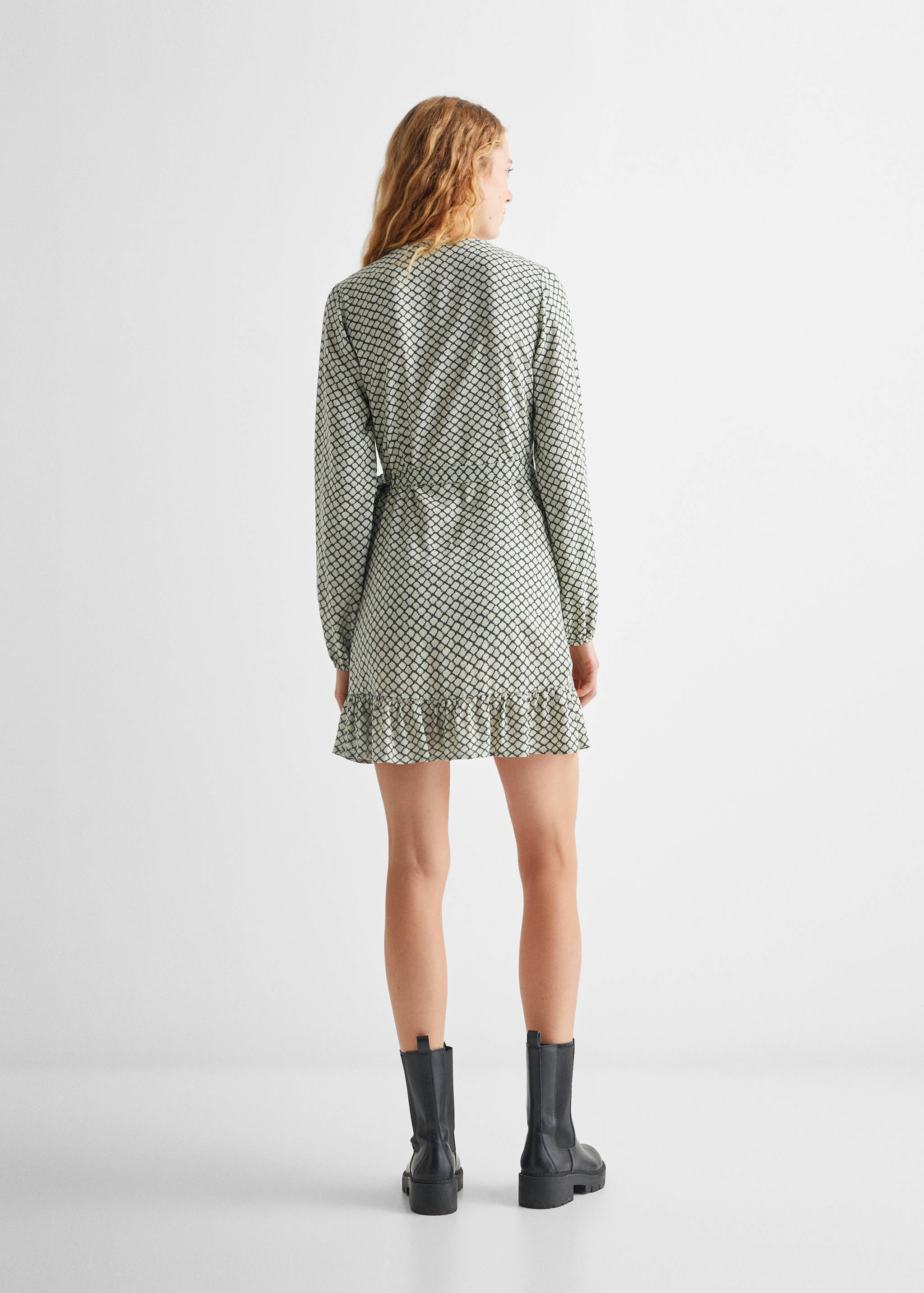 Ruffled printed dress - Reverse of the article