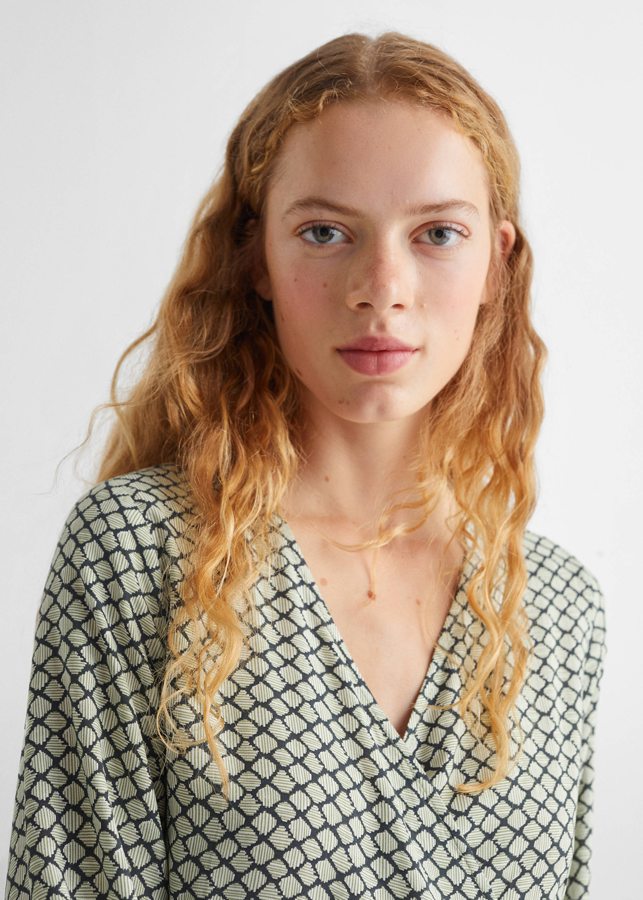 Ruffled printed dress - Details of the article 1