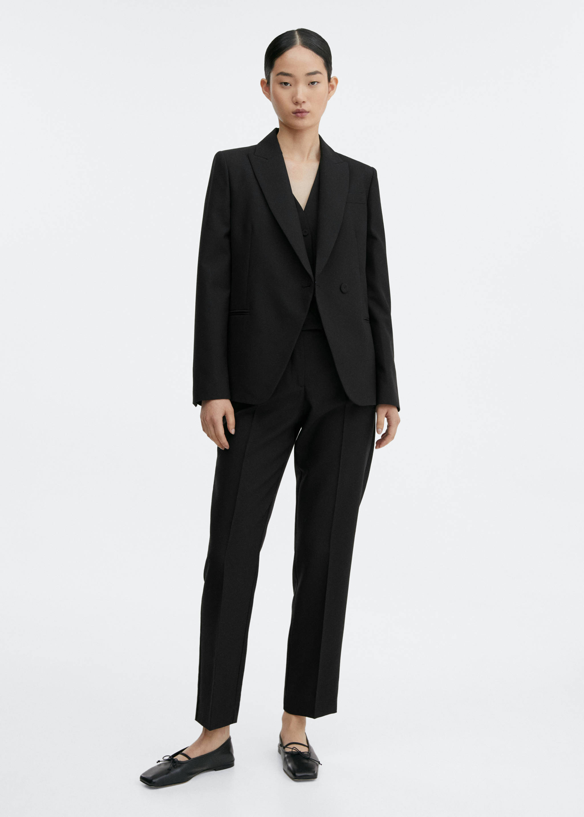 Straight wool suit trousers - General plane