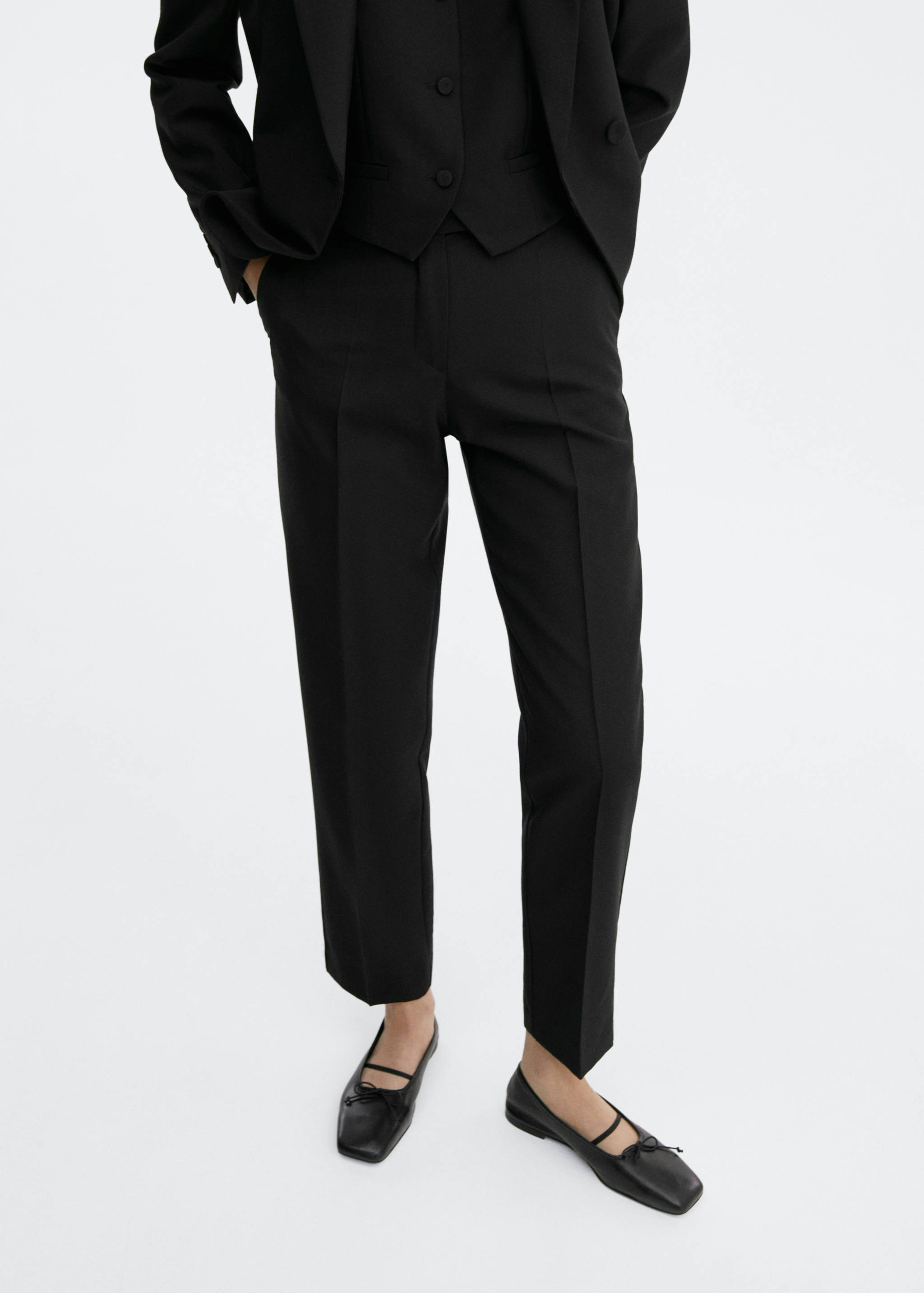 Straight wool suit trousers - Medium plane