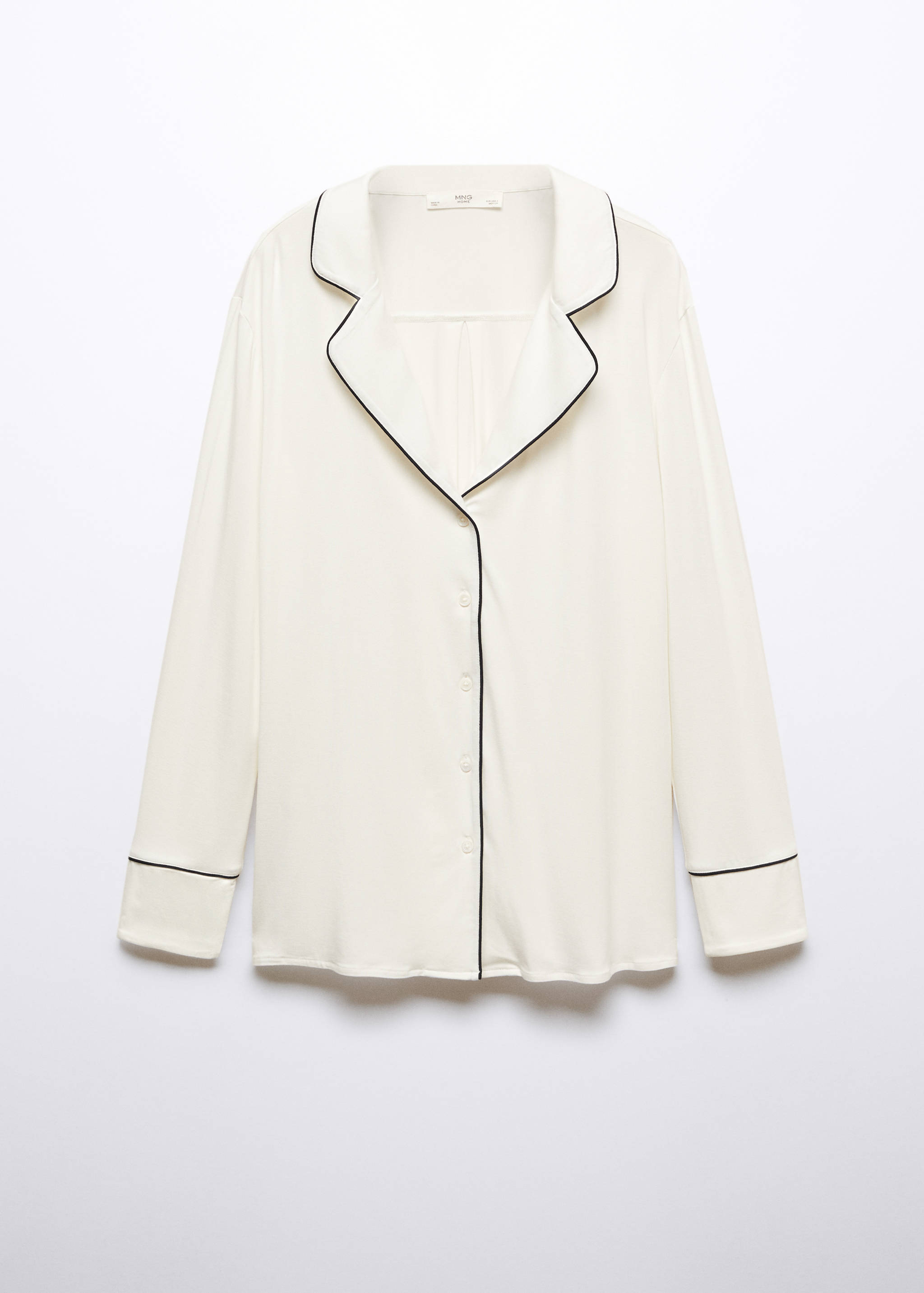 Pyjama shirt with contrast piping - Article without model