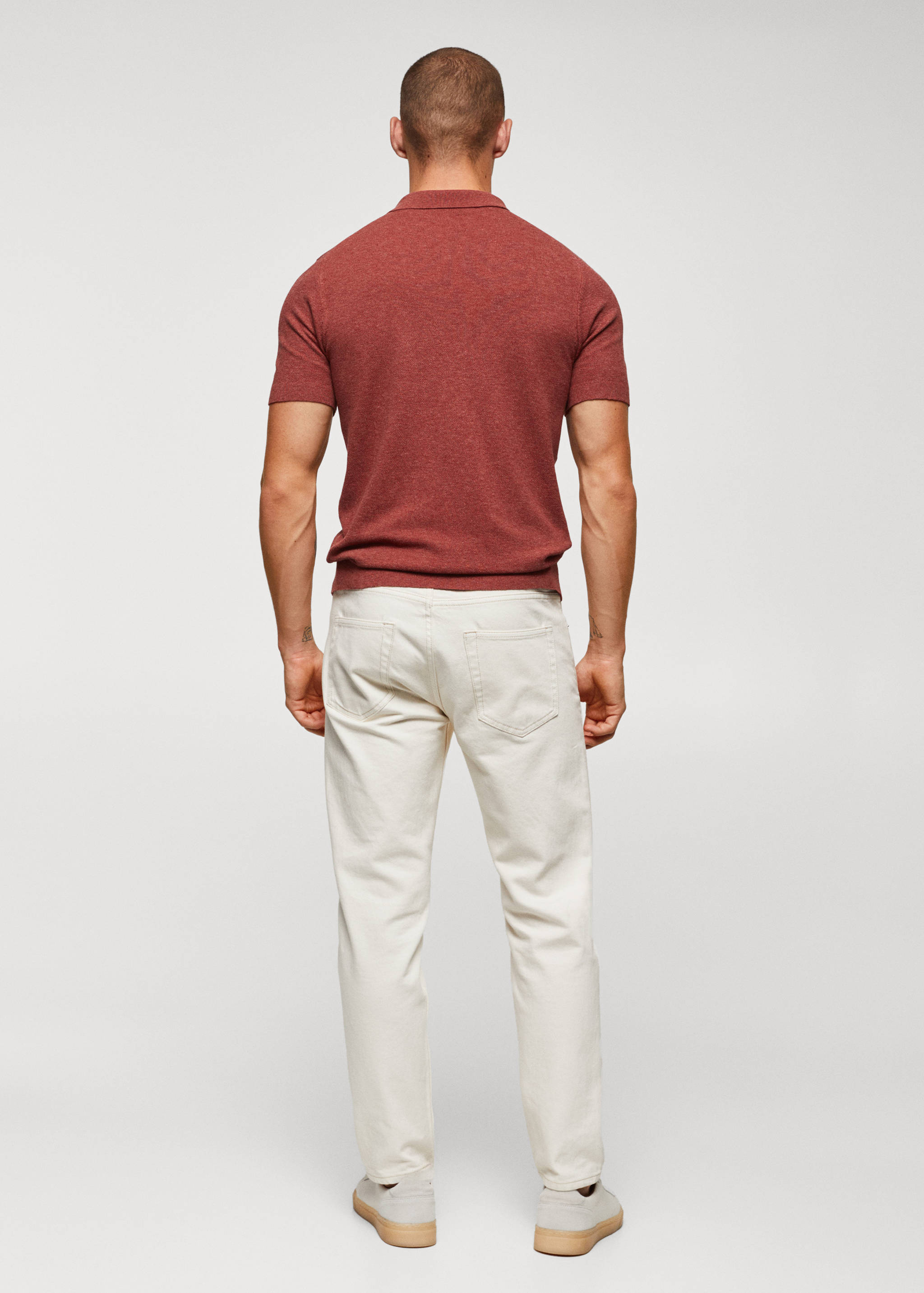 Structured knit cotton polo - Reverse of the article