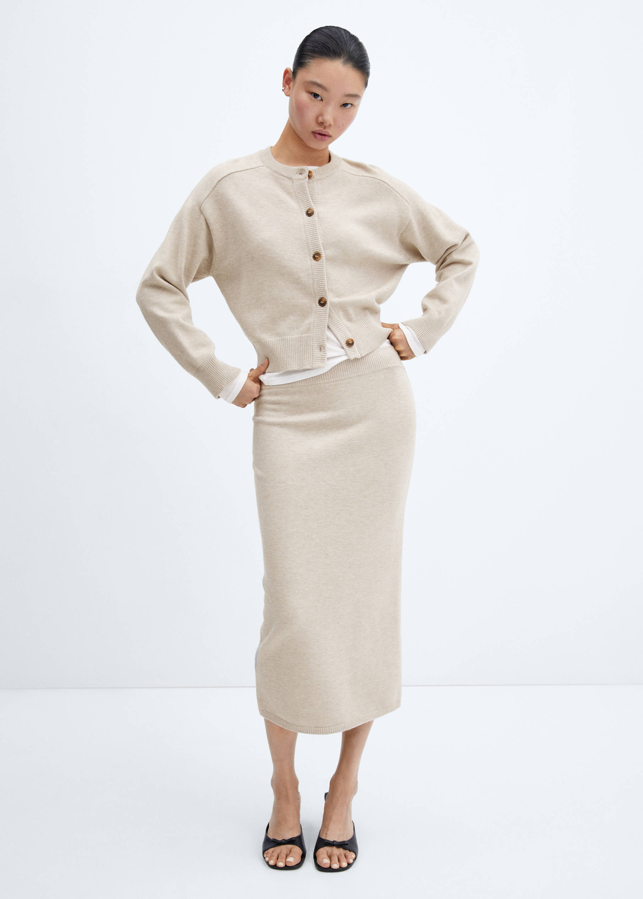 Decorative seams cardigan - General plane