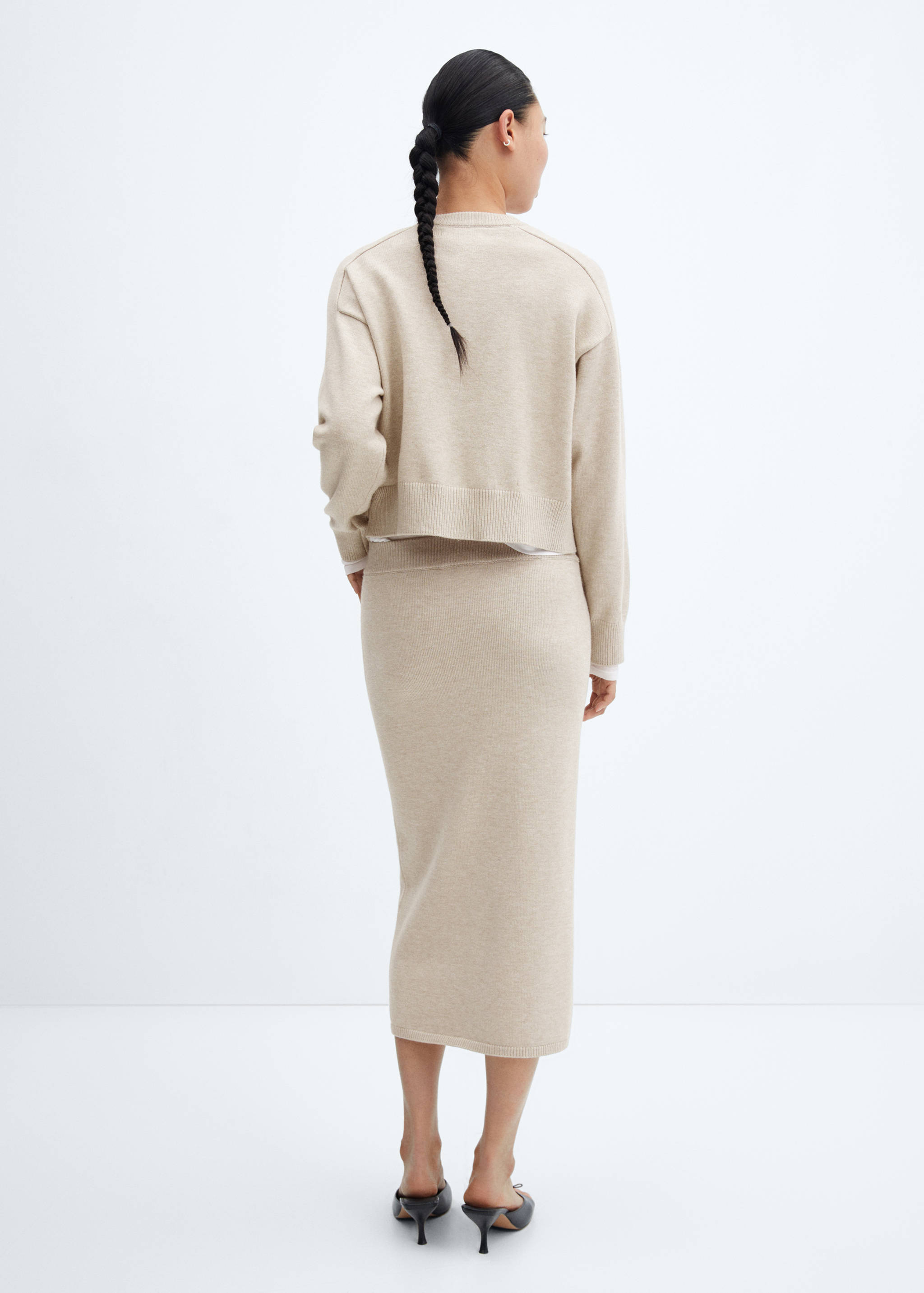 Decorative seams cardigan - Reverse of the article