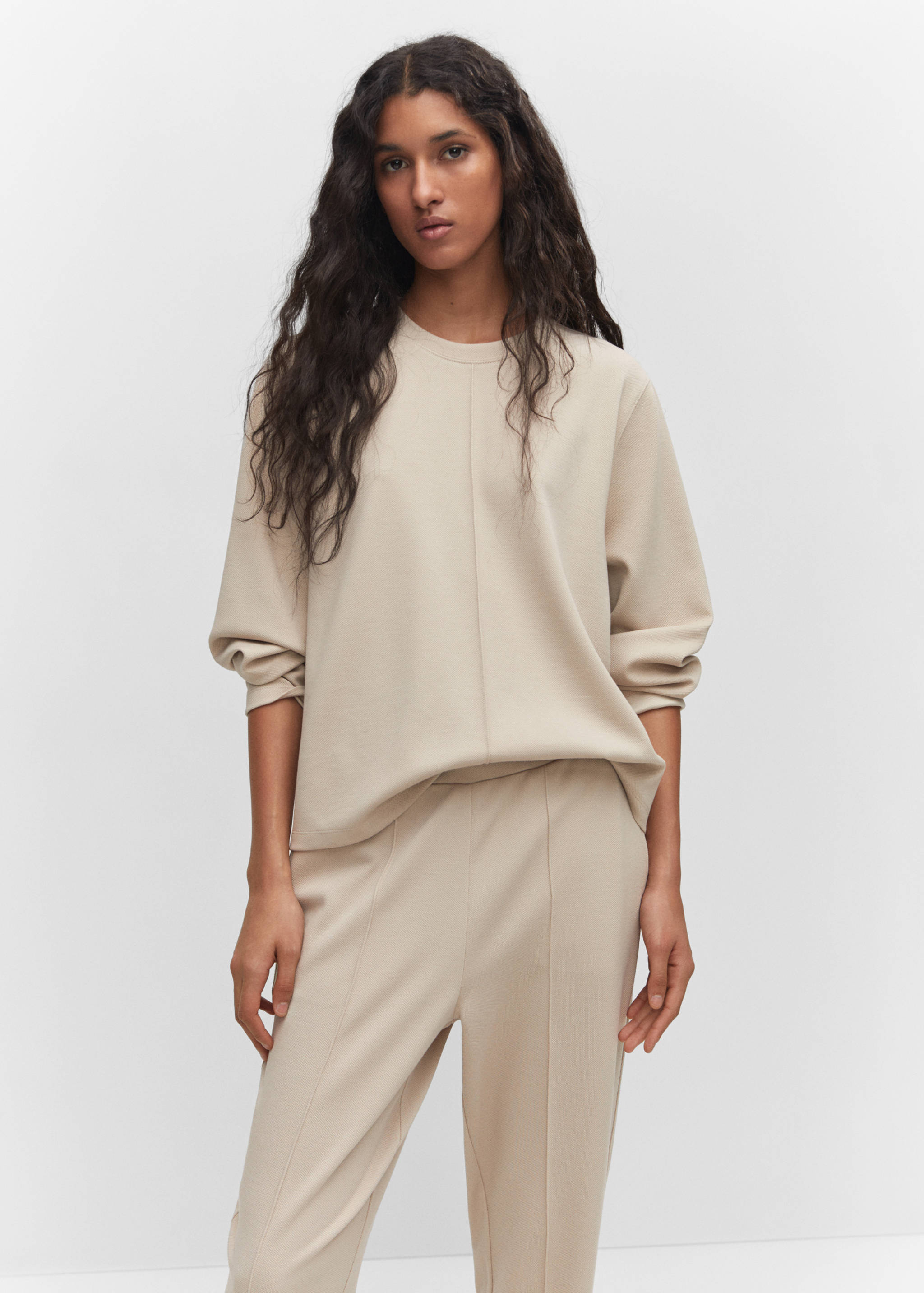 Decorative stitching sweatshirt - Medium plane