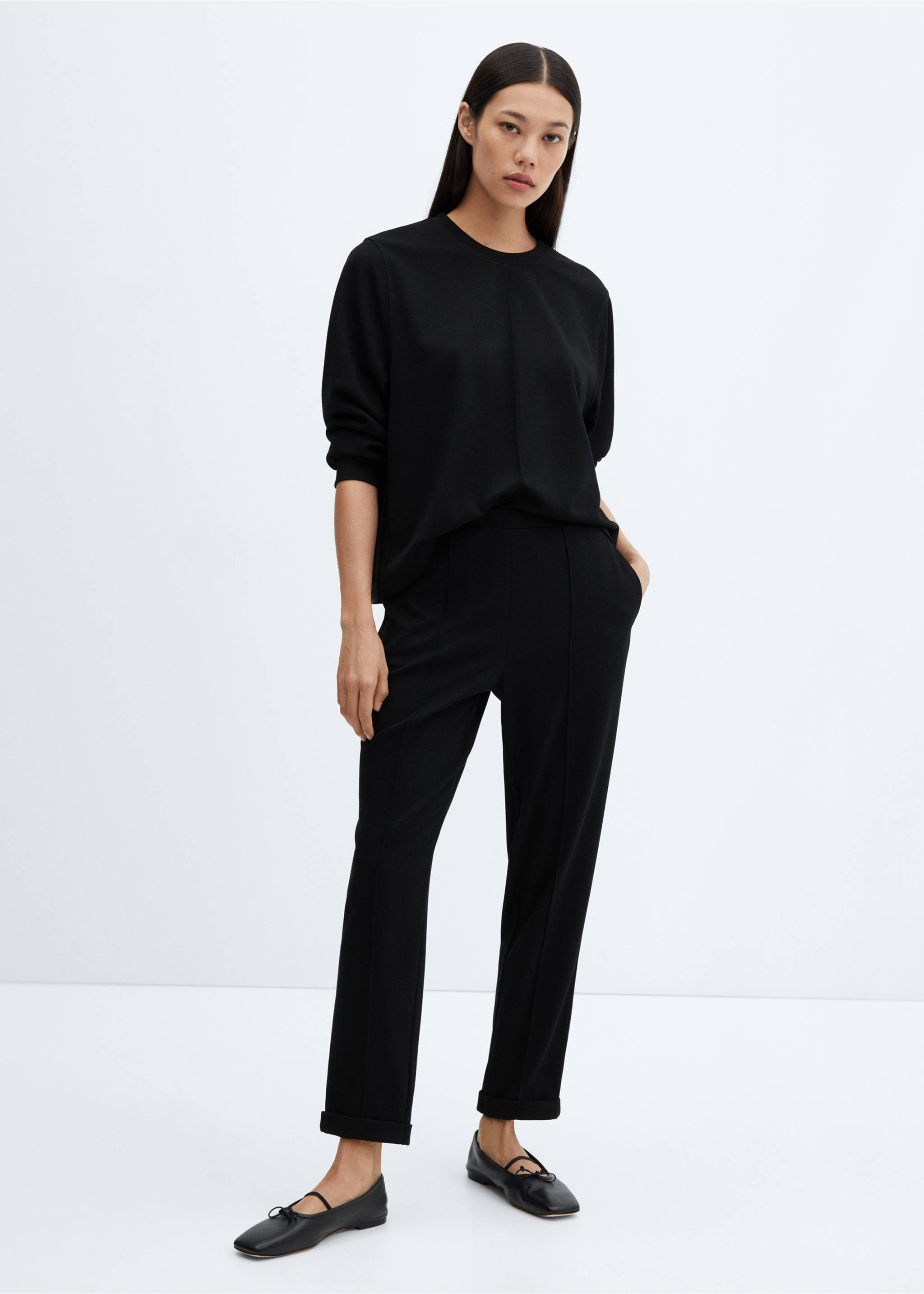 Decorative stitching sweatshirt - General plane, Black. Ref: 57096711-00.