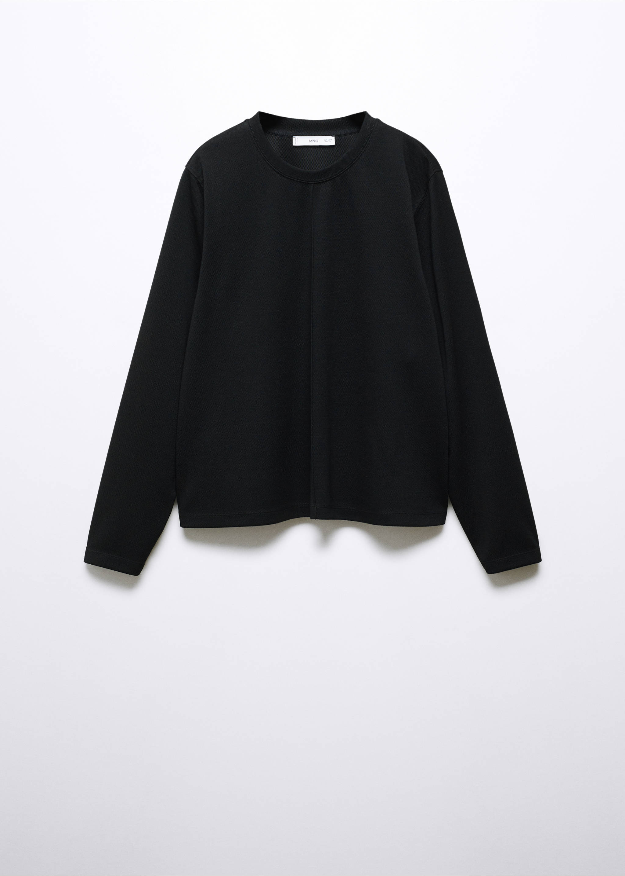 Sweatshirt met sierstiksels - Artikel zonder model, Zwart. Ref: 57096711-00.
