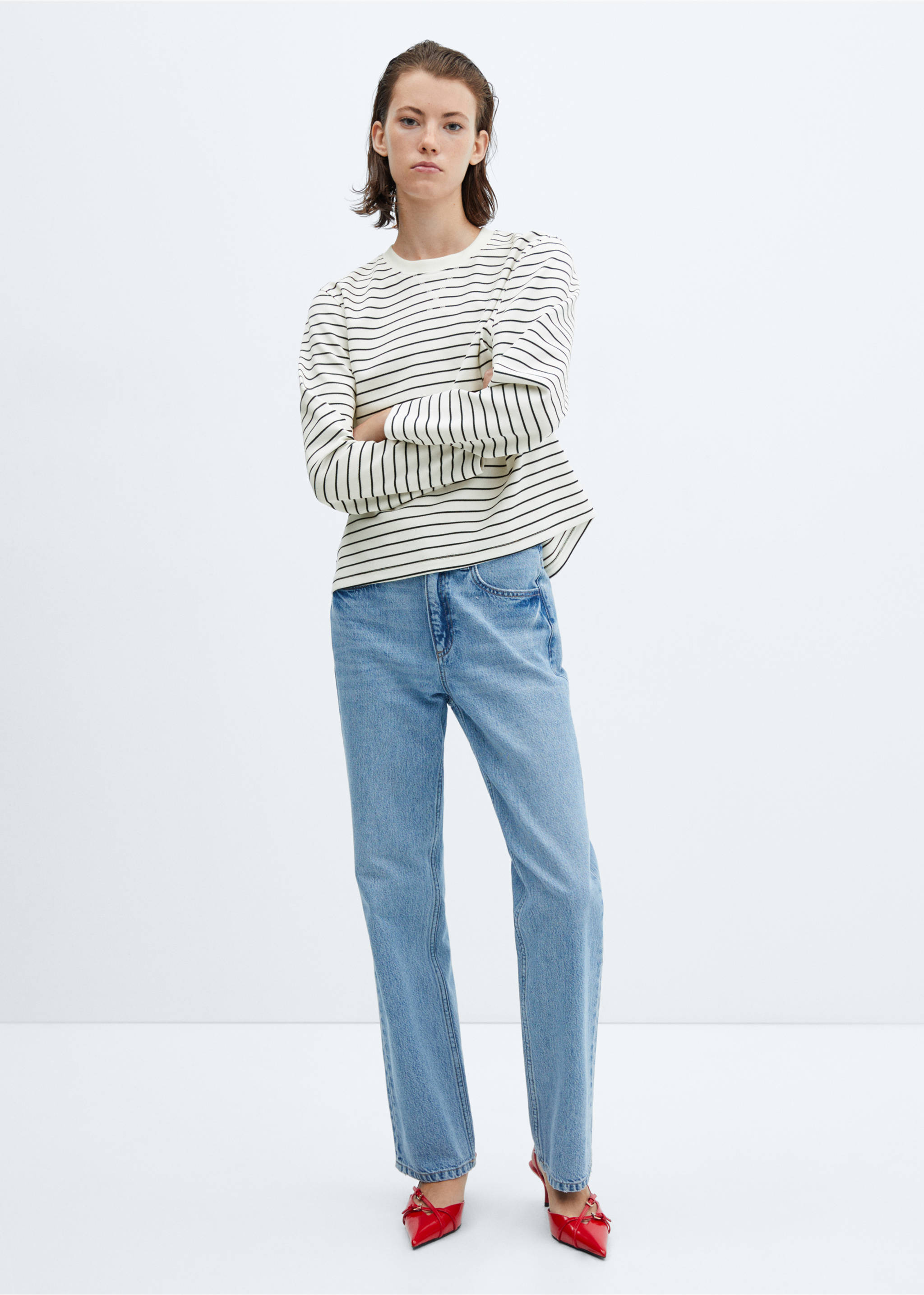 Striped sweatshirt - General plane, Blue. Ref: 57096712-00.