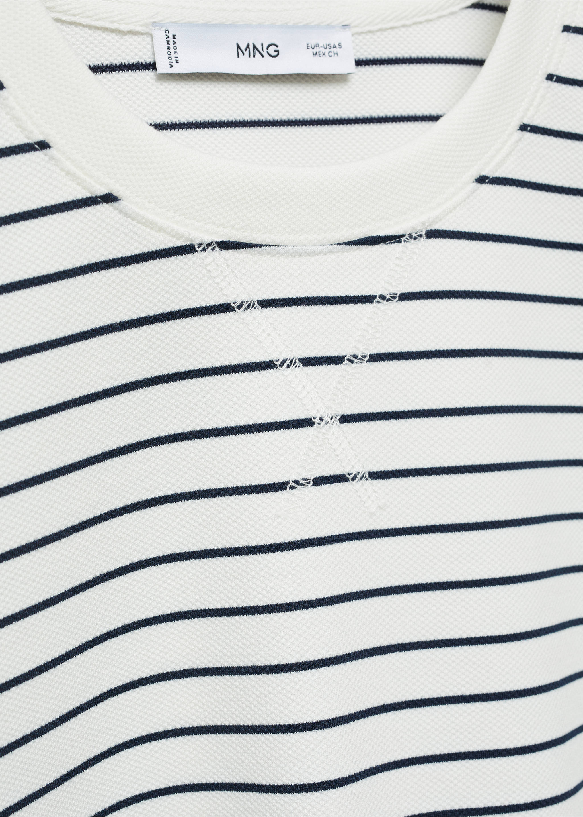 Striped sweatshirt - Details of the article 8, Blue. Ref: 57096712-00.