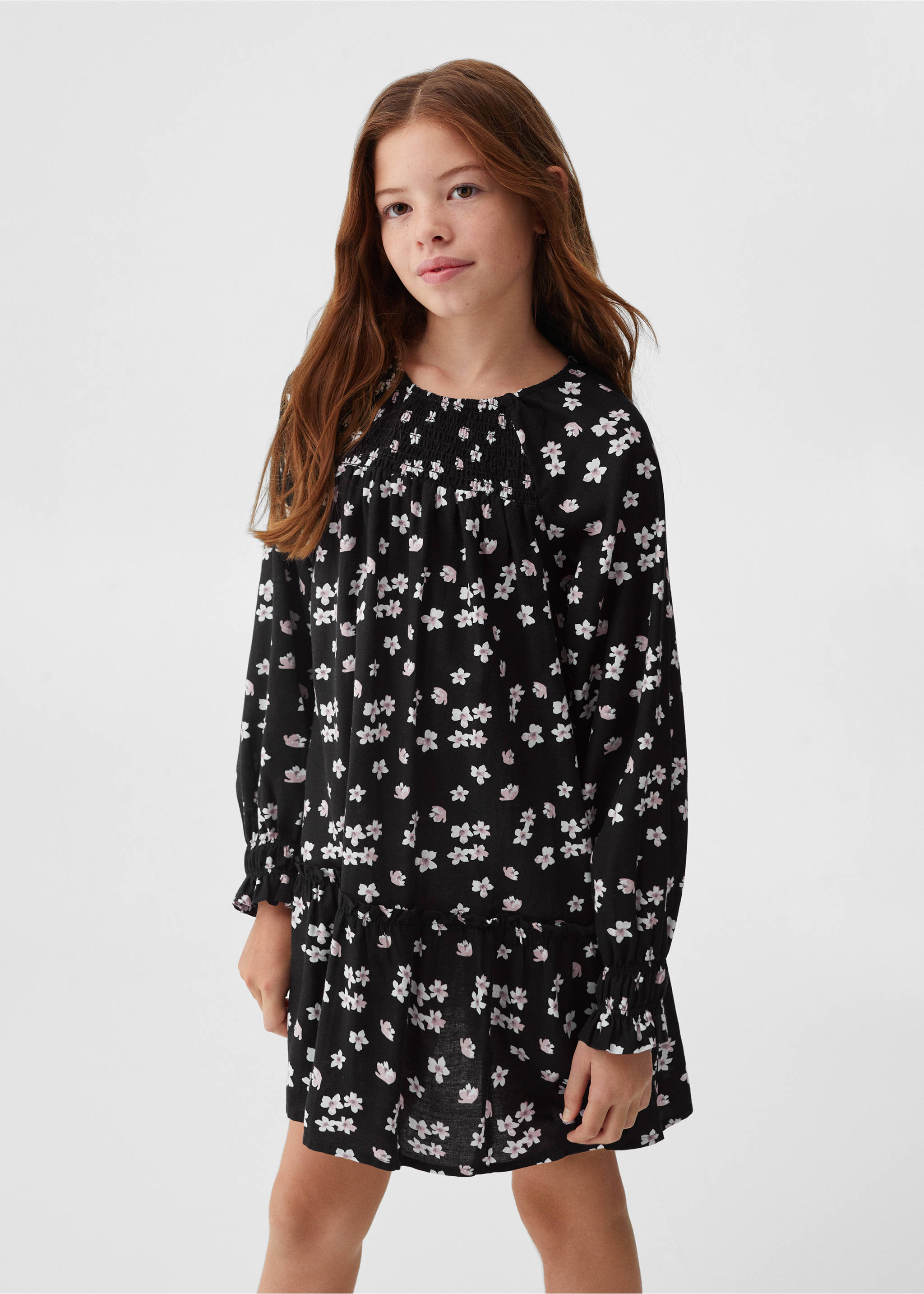 Floral print dress - Medium plane, Black. Ref: 57096716-00.
