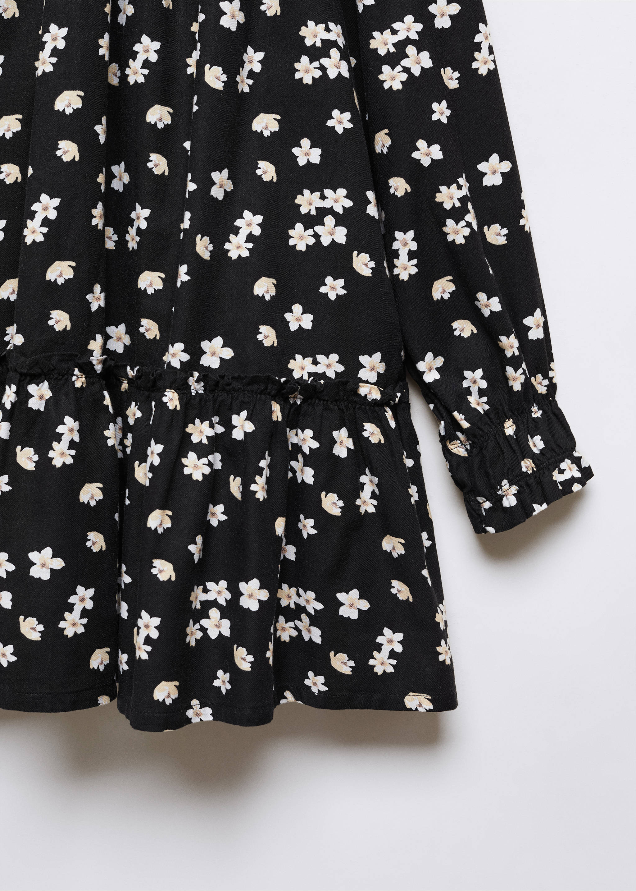 Floral print dress - Details of the article 8, Black. Ref: 57096716-00.