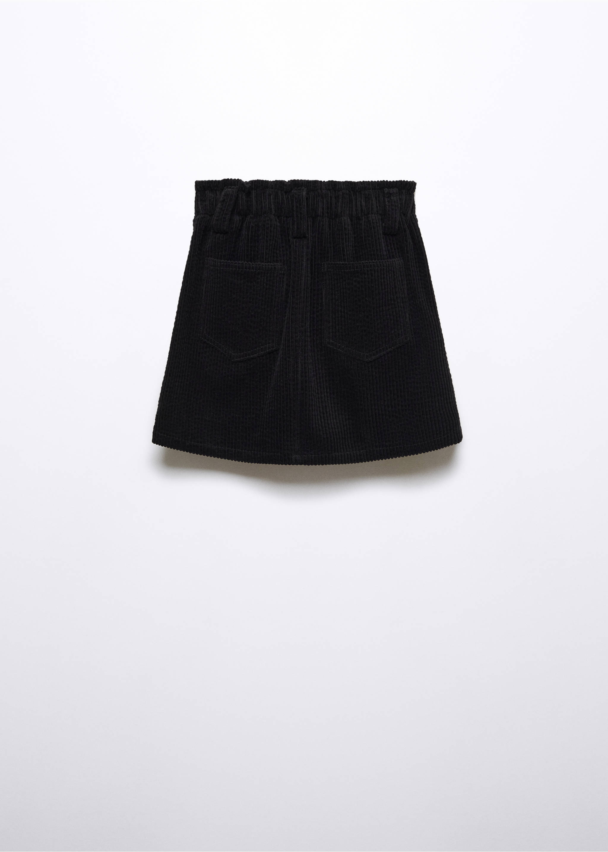 Corduroy cotton skirt - Reverse of the article, Black. Ref: 57096717-00.