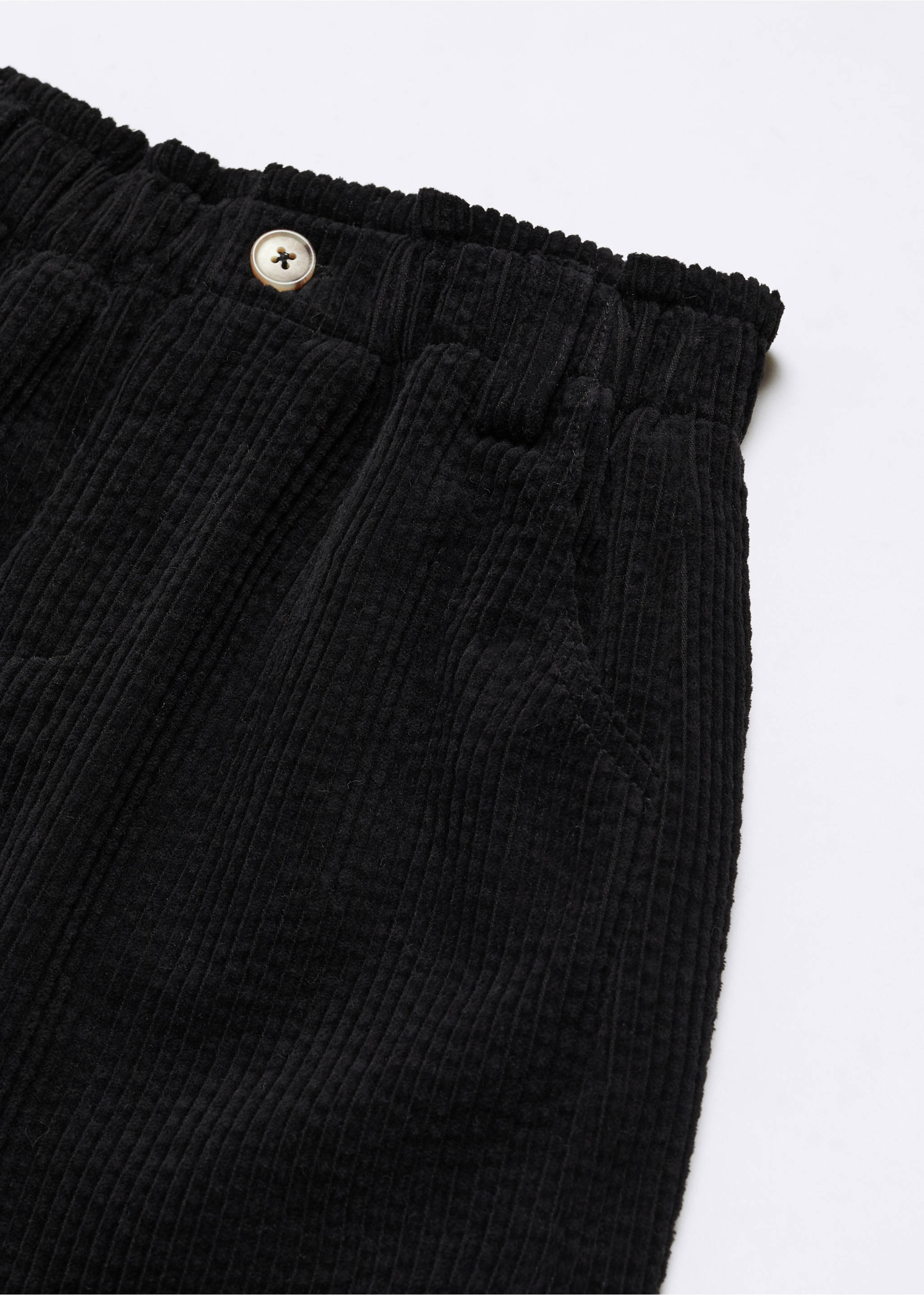 Corduroy cotton skirt - Details of the article 8, Black. Ref: 57096717-00.