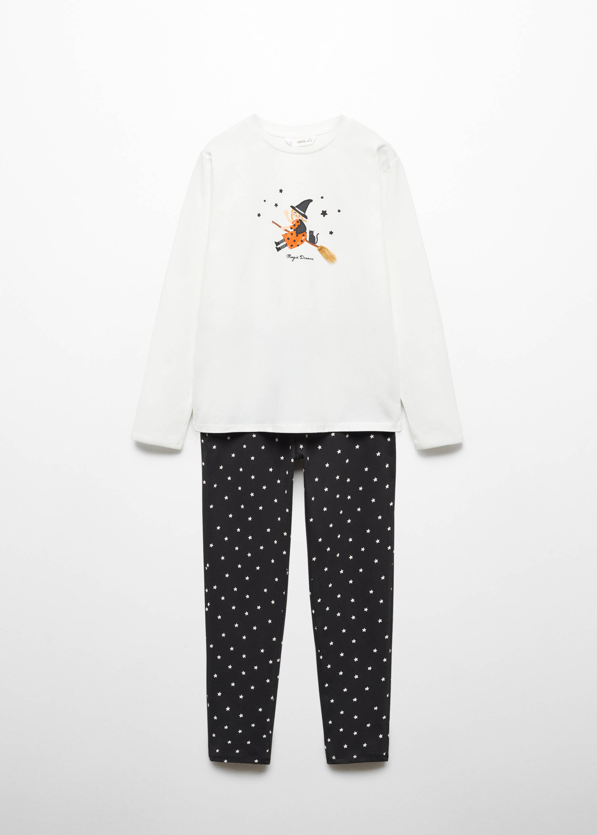 Lang pyjamas i bomull med trykk - Artikkel uten modell