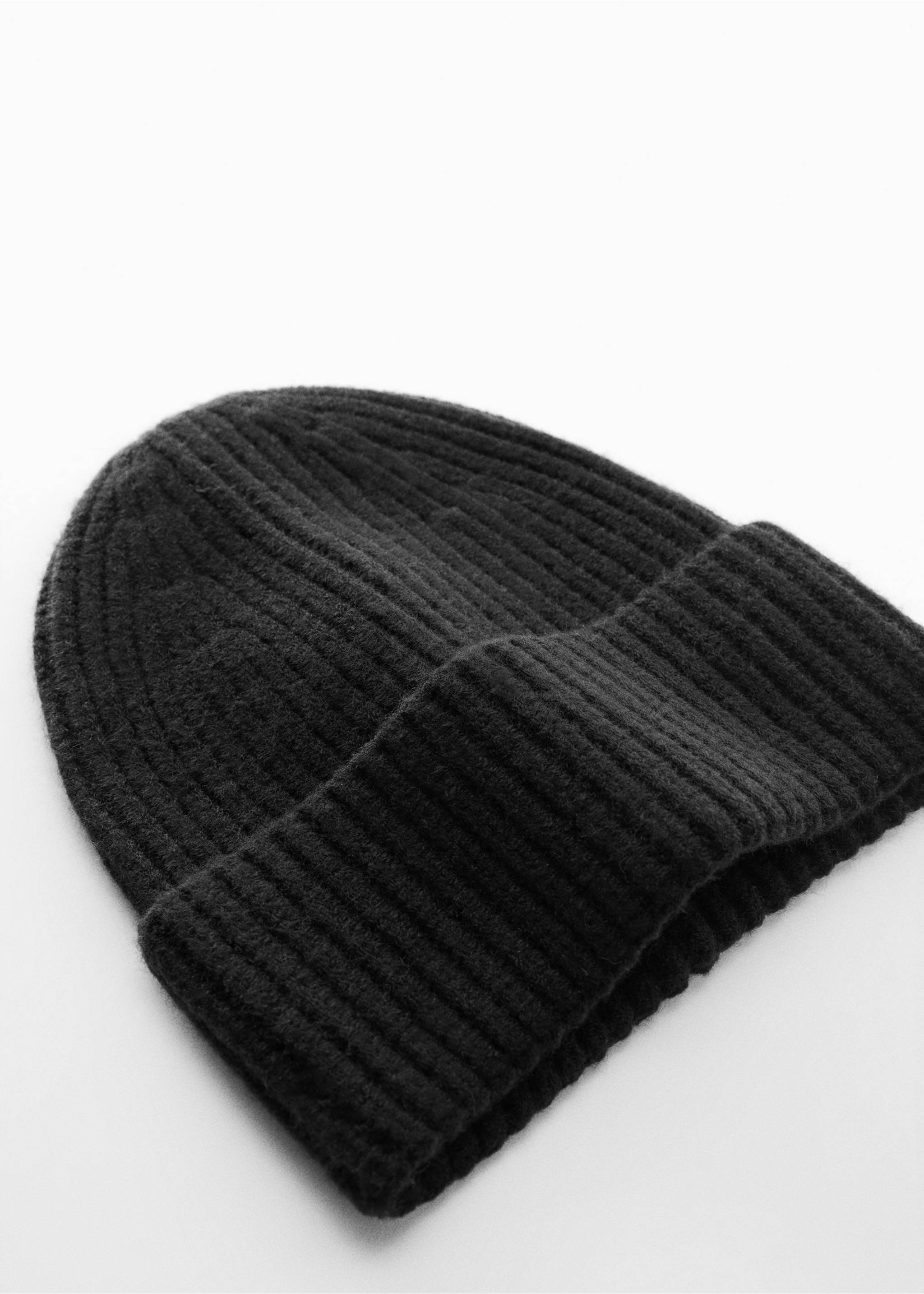 Strickmütze aus Wollgemisch - Mittlere Ansicht, Schwarz. Ref: 57097714-00.