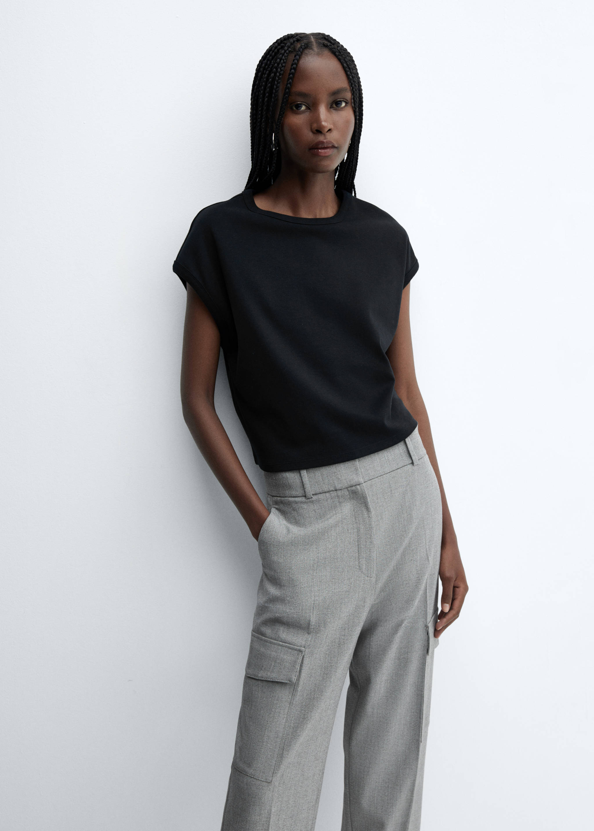 Cotton sleeveless t-shirt - Medium plane