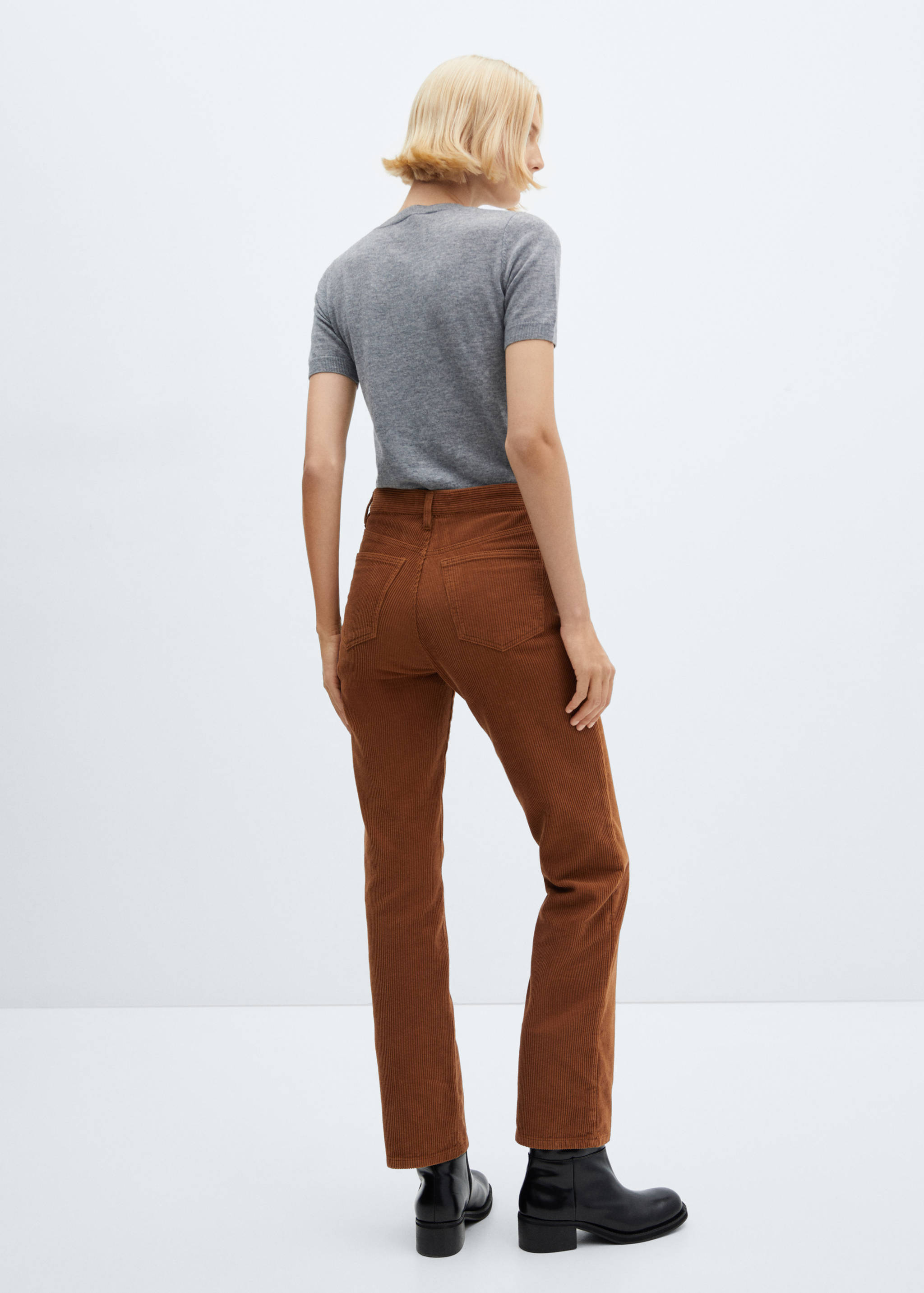 Straight-fit mid-rise corduroy trousers - Reverse of the article