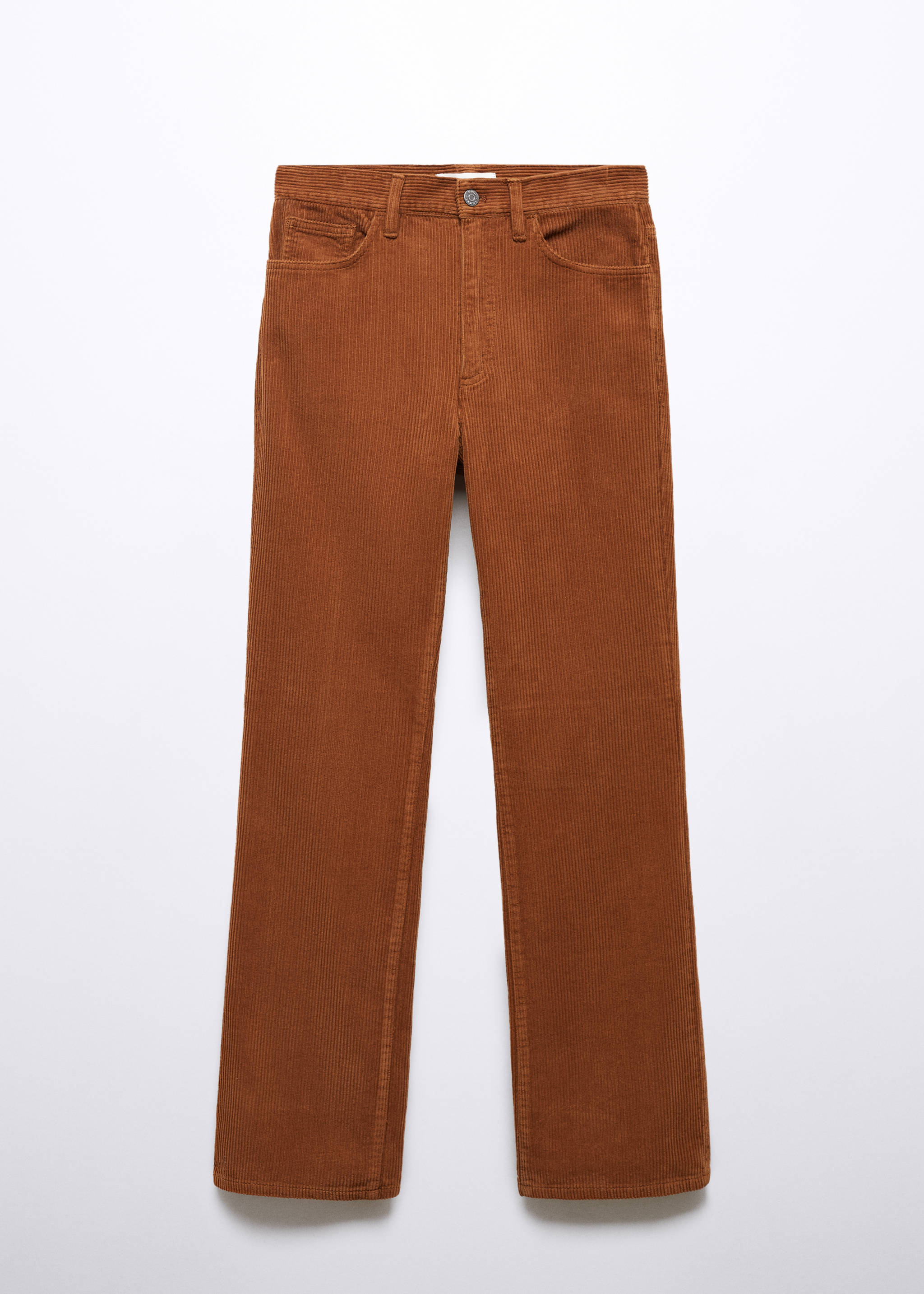 Straight-fit mid-rise corduroy trousers - Article without model
