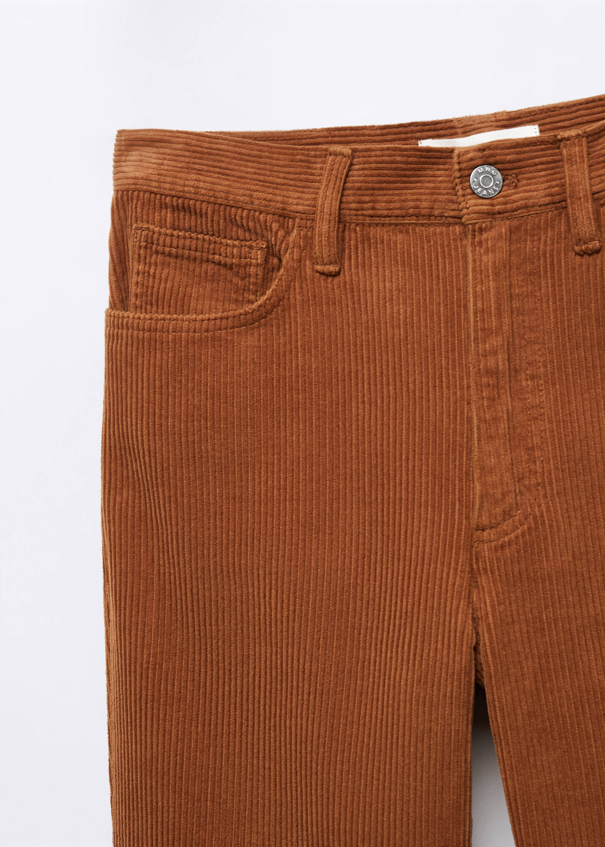 Straight-fit mid-rise corduroy trousers - Details of the article 8