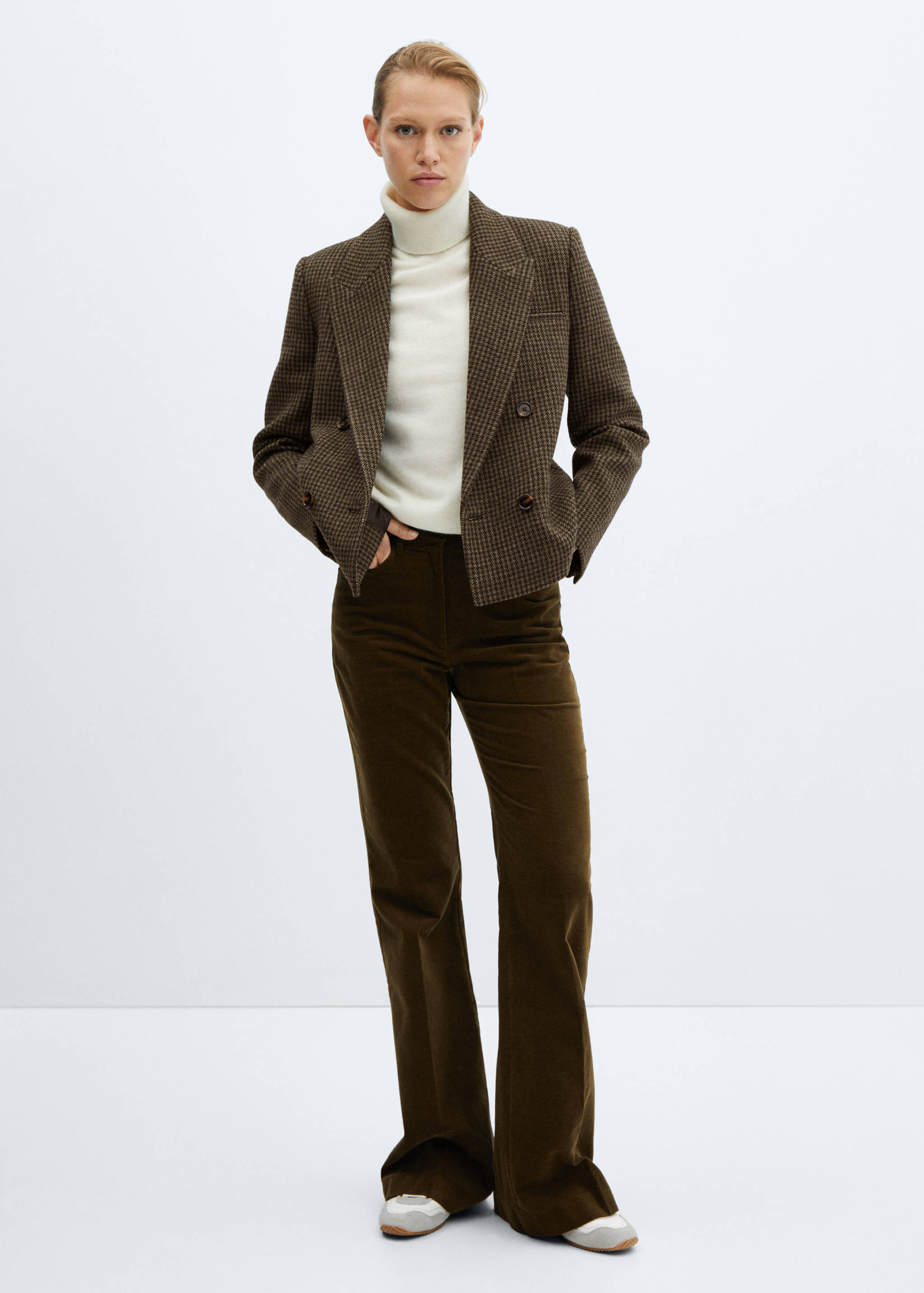 Cropped wool jacket - General plane