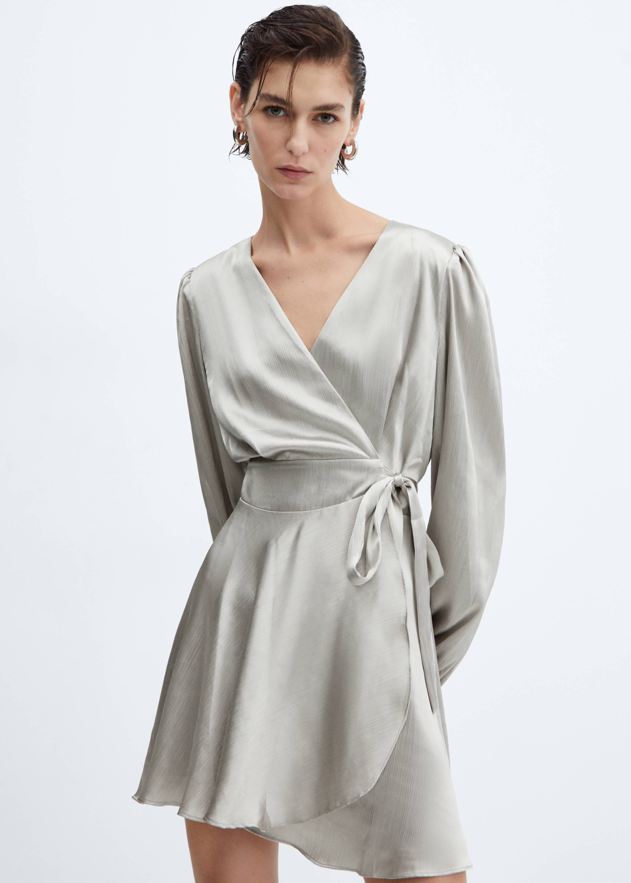 Wrapped satin dress - Medium plane