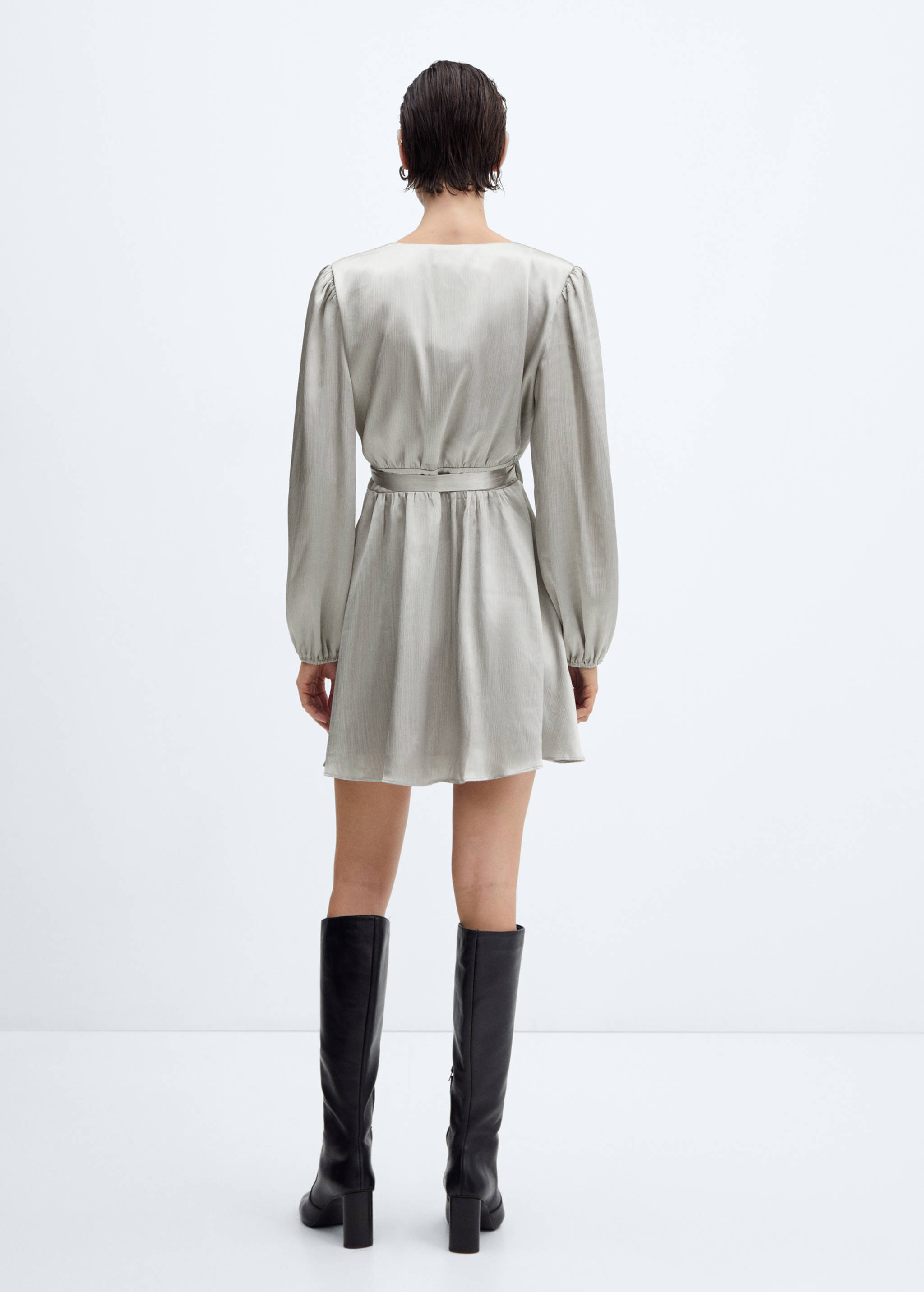 Wrapped satin dress - Reverse of the article