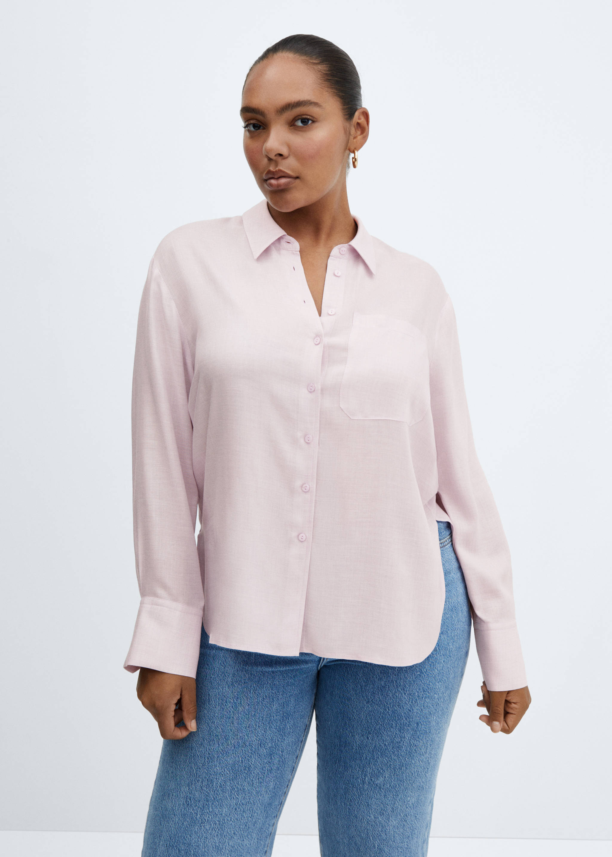 Camisa fluida com bolso - Pormenor do artigo 5