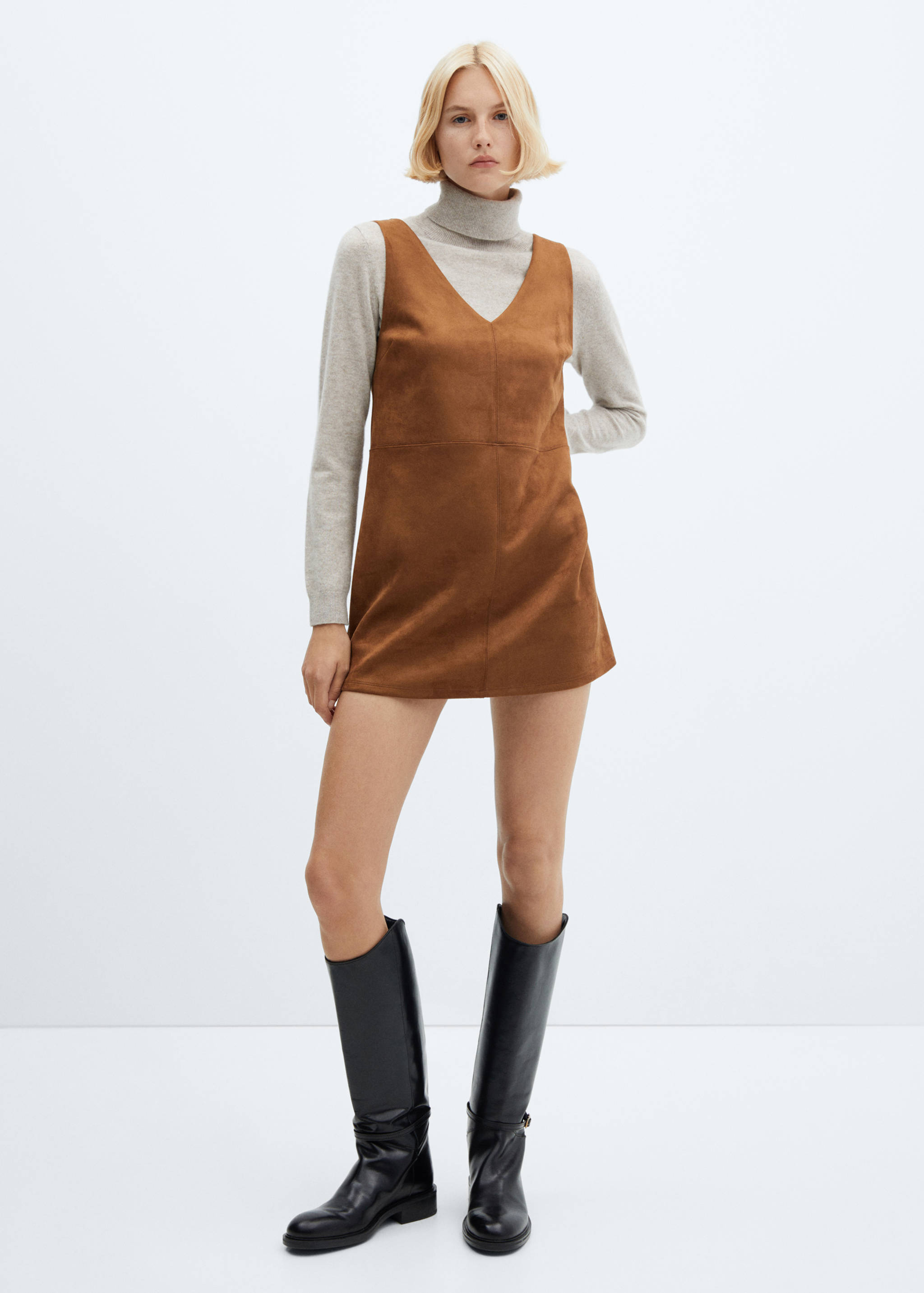Straight suede dress - General plane