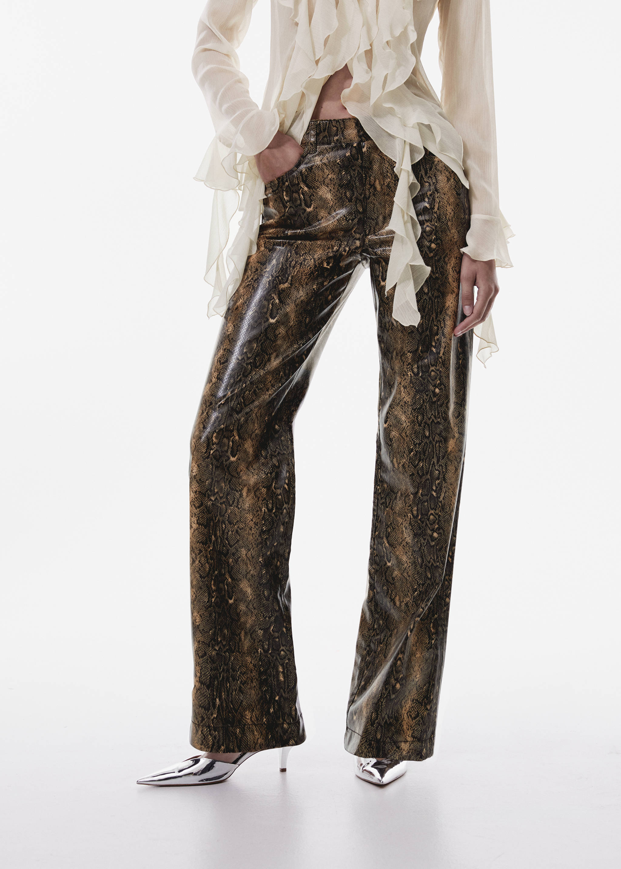 Snake print pants - Medium plane