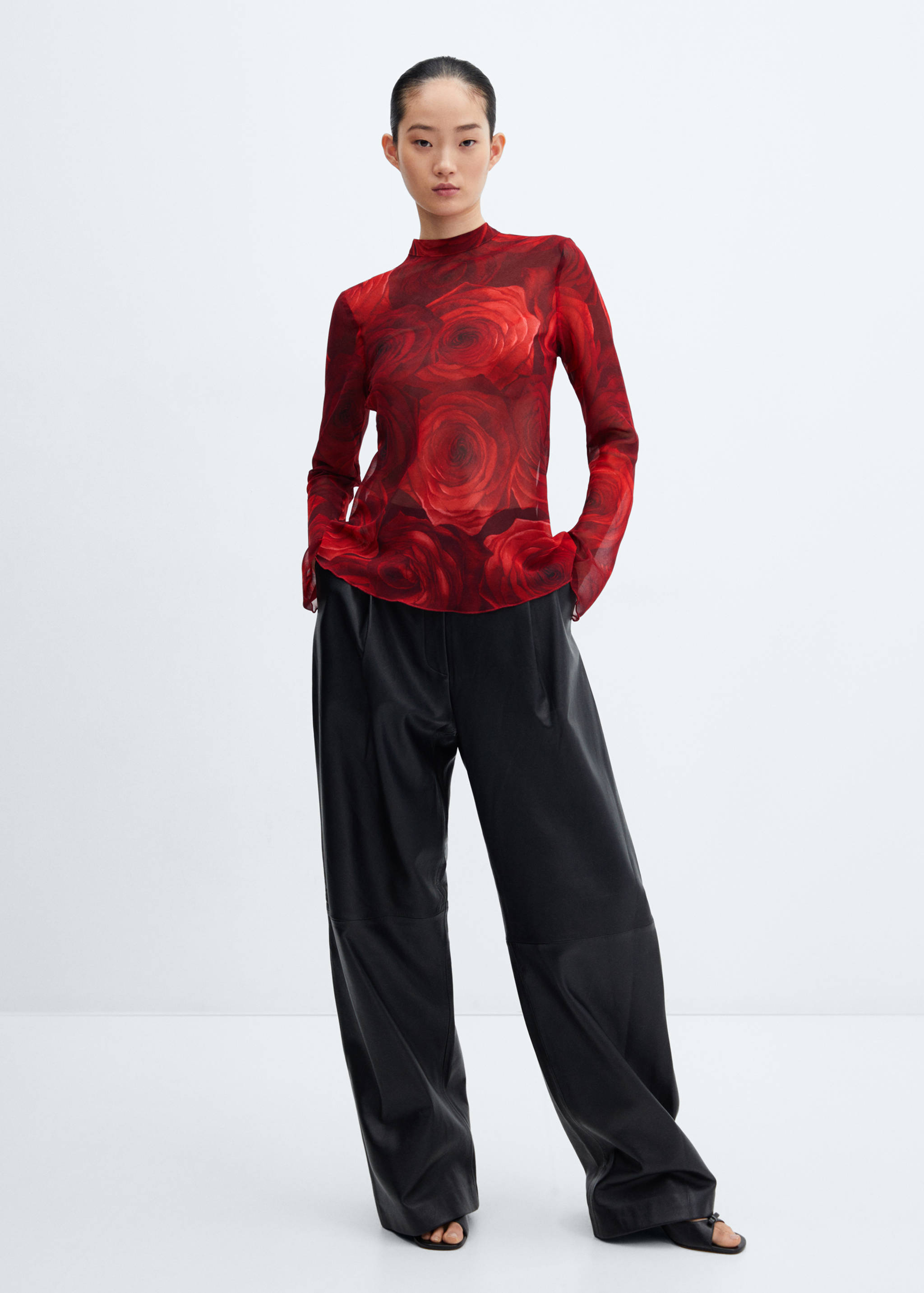 Bow printed blouse - General plane