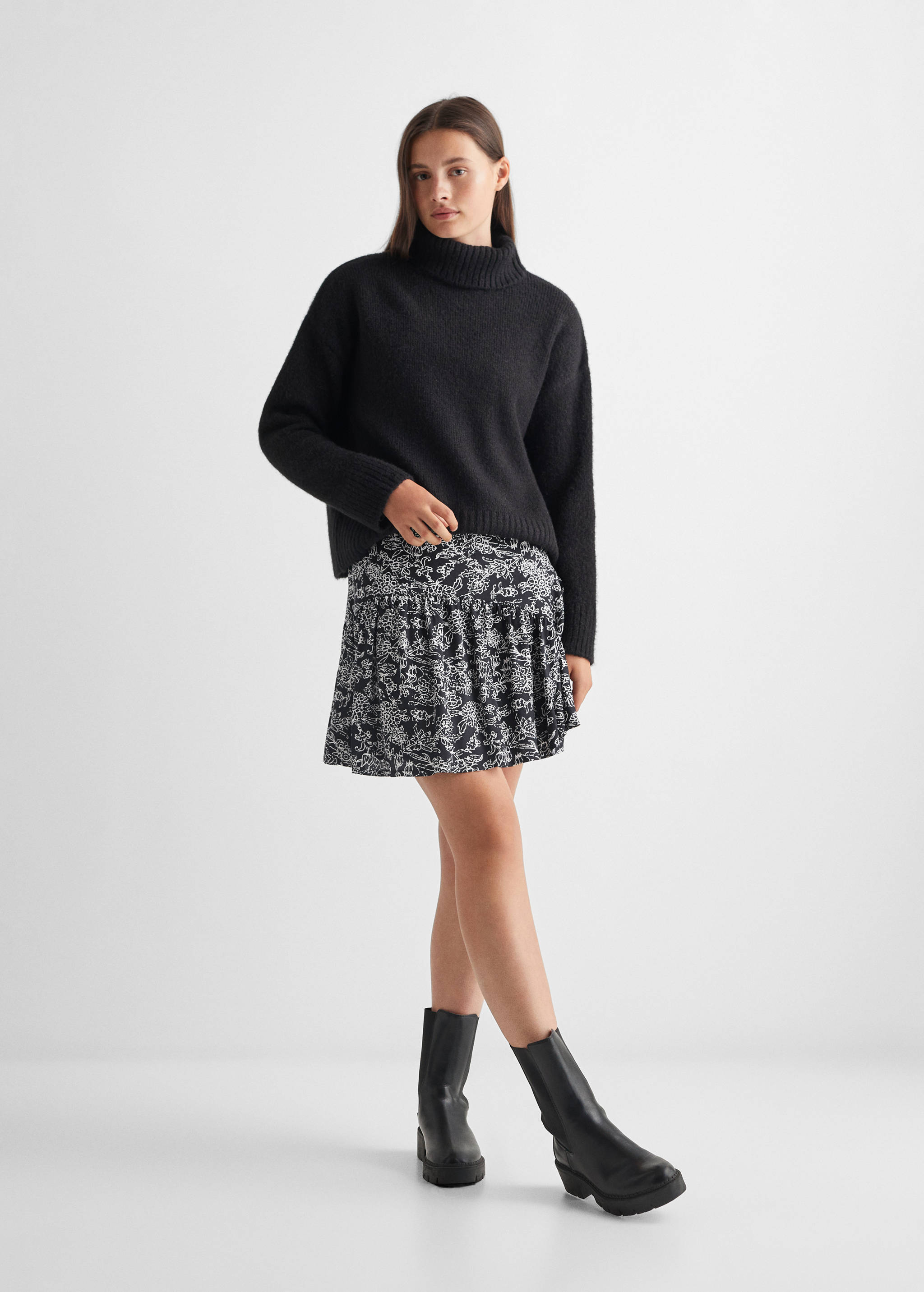 Printed ruffle skirt - General plane