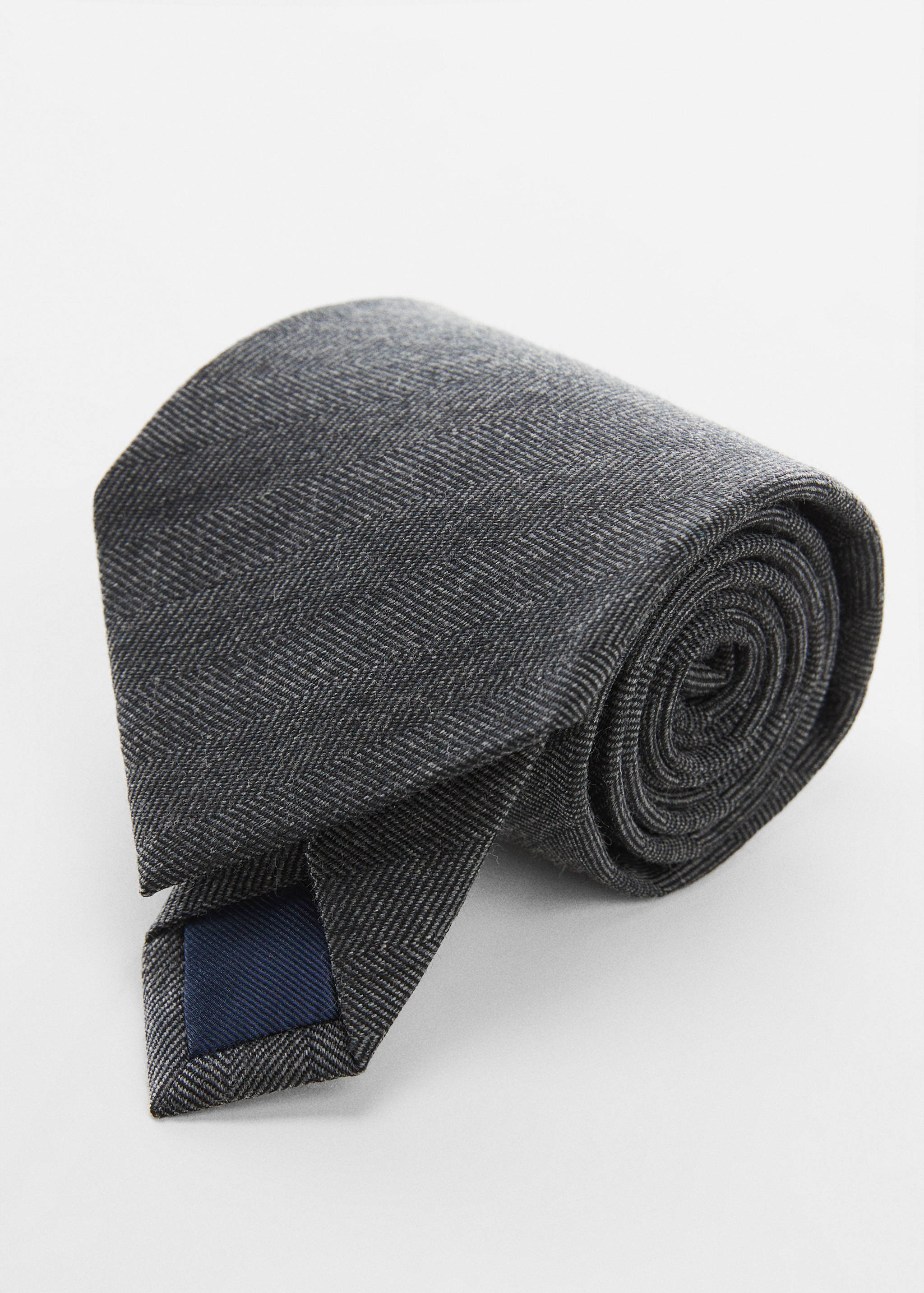 Hahnentritt-Krawatte aus Wolle mit Seide - Mittlere Ansicht