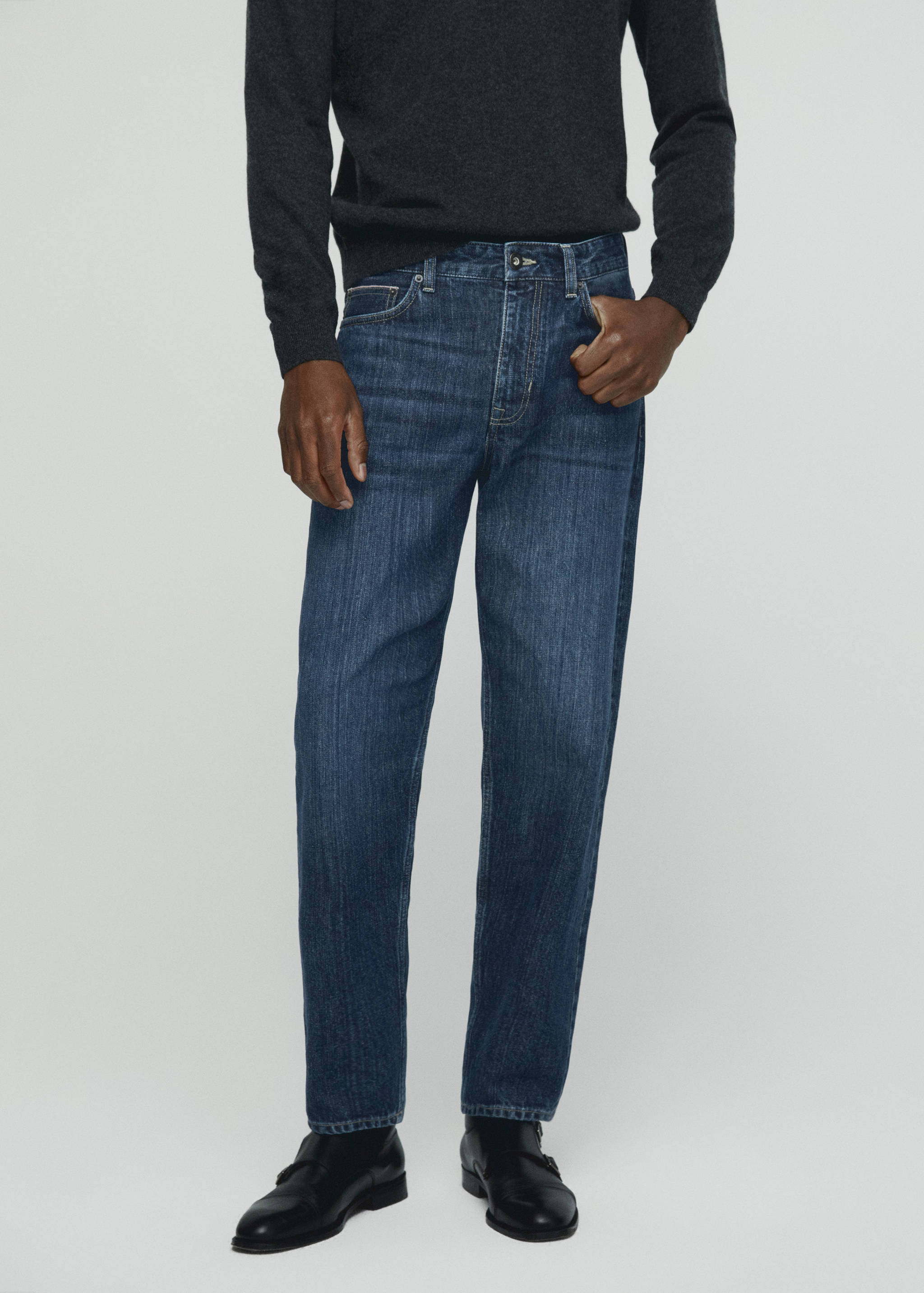 Straight Fit-Selvedge-Jeans - Mittlere Ansicht