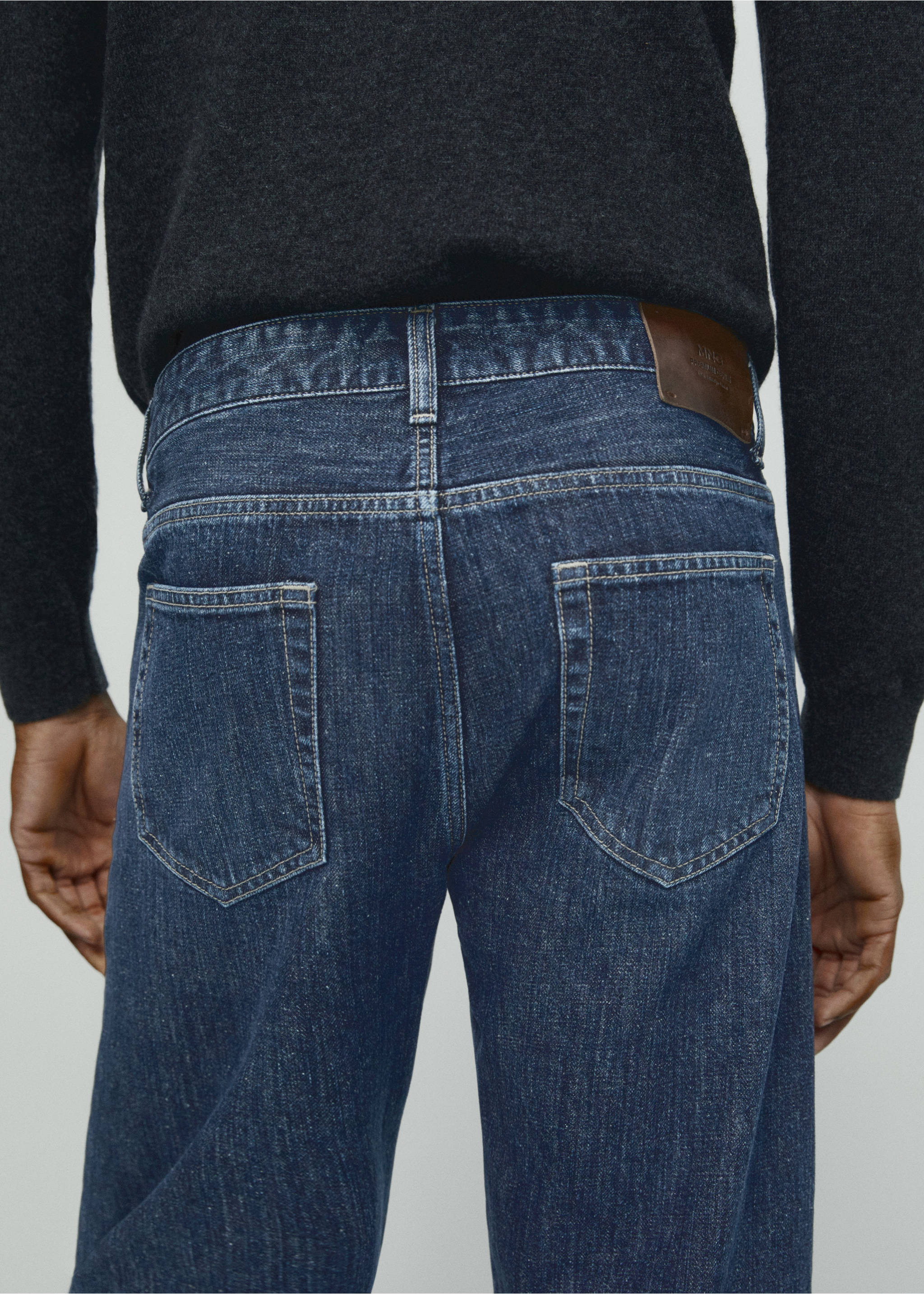Straight Fit-Selvedge-Jeans - Detail des Artikels 4, Dunkelblau. Ref: 57098632-00.