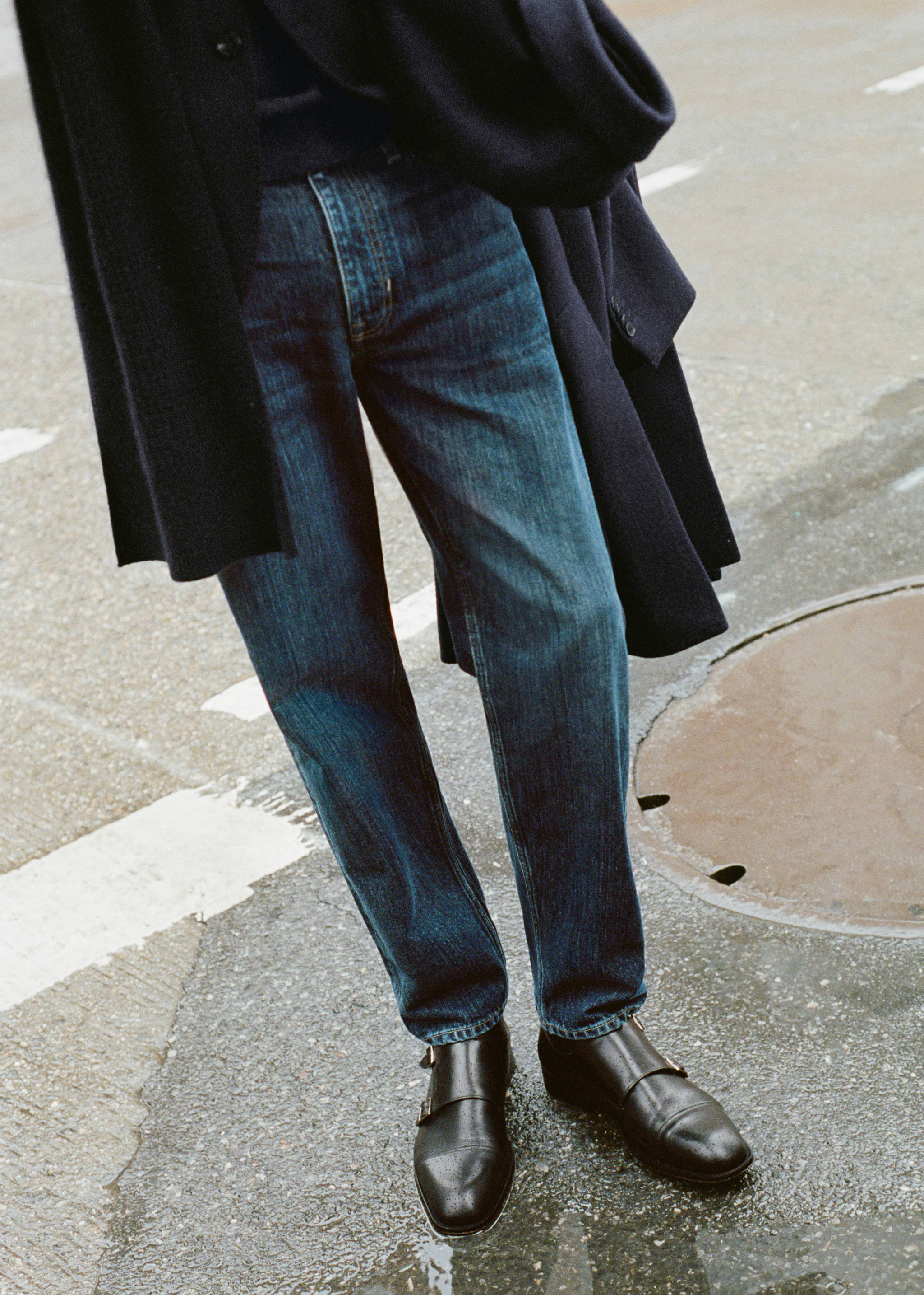 Straight Fit-Selvedge-Jeans - Detail des Artikels 3, Dunkelblau. Ref: 57098632-00.