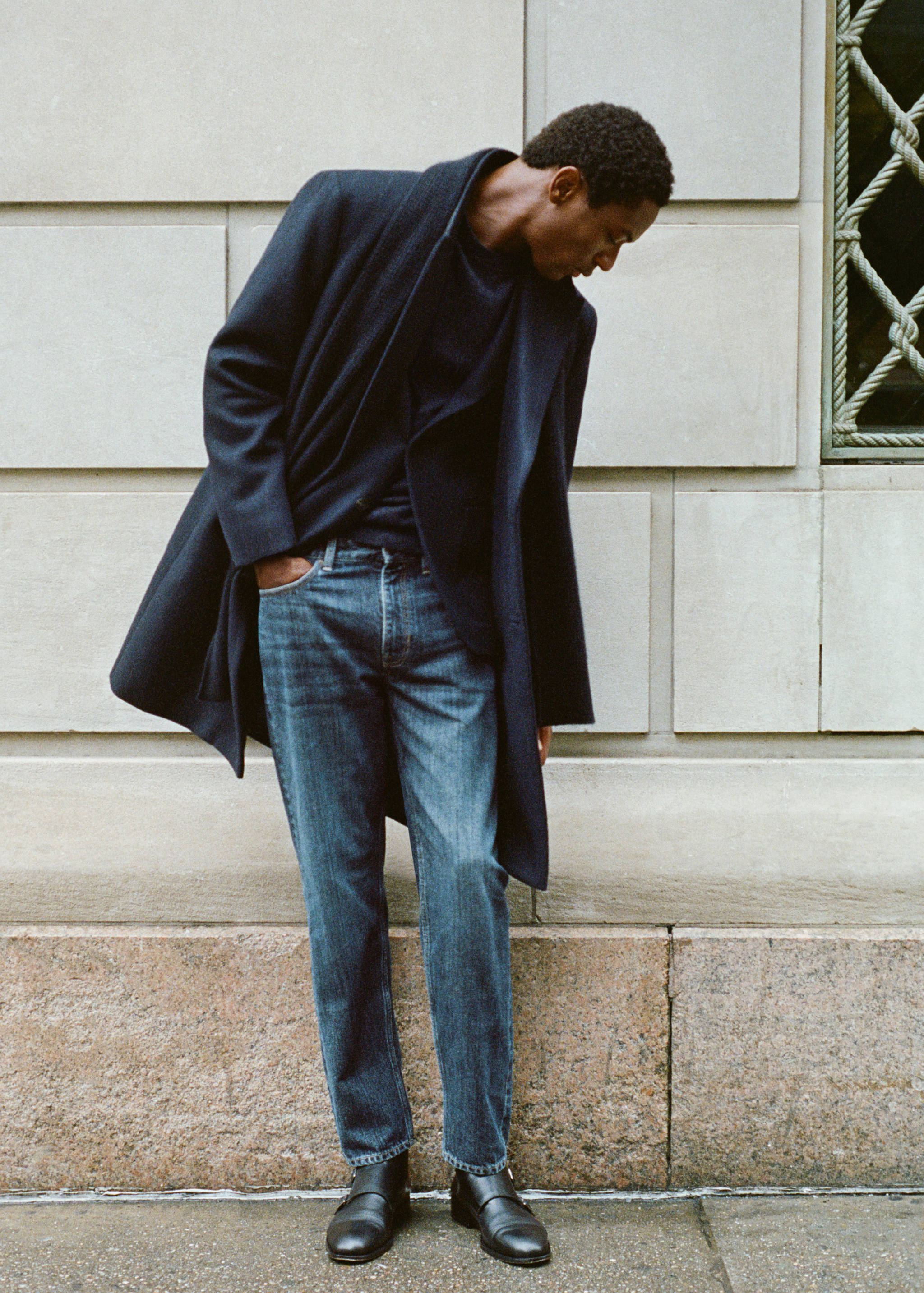 Straight Fit-Selvedge-Jeans - Detail des Artikels 5, Dunkelblau. Ref: 57098632-00.