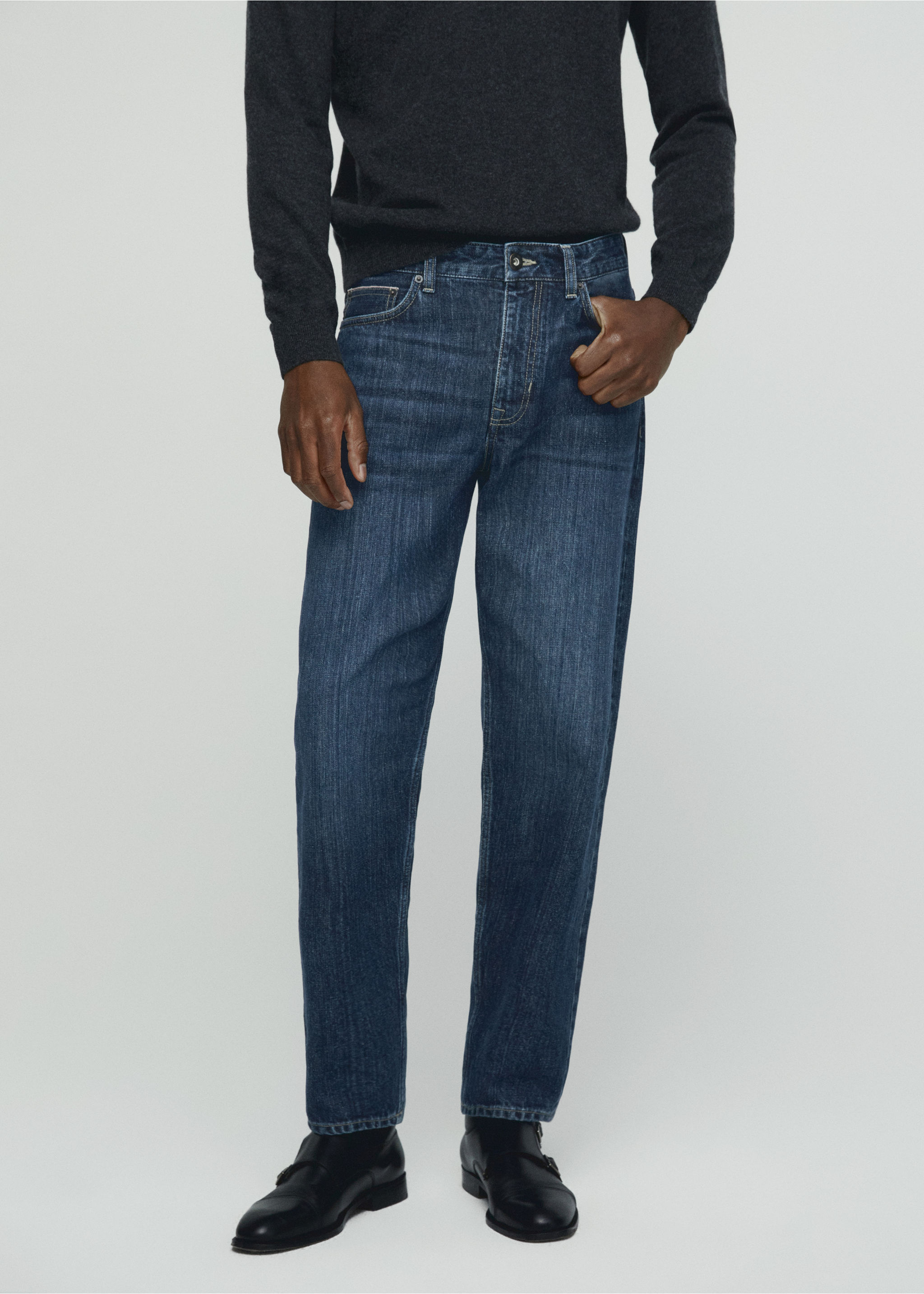 Selvedge straight-fit jeans - Medium plane