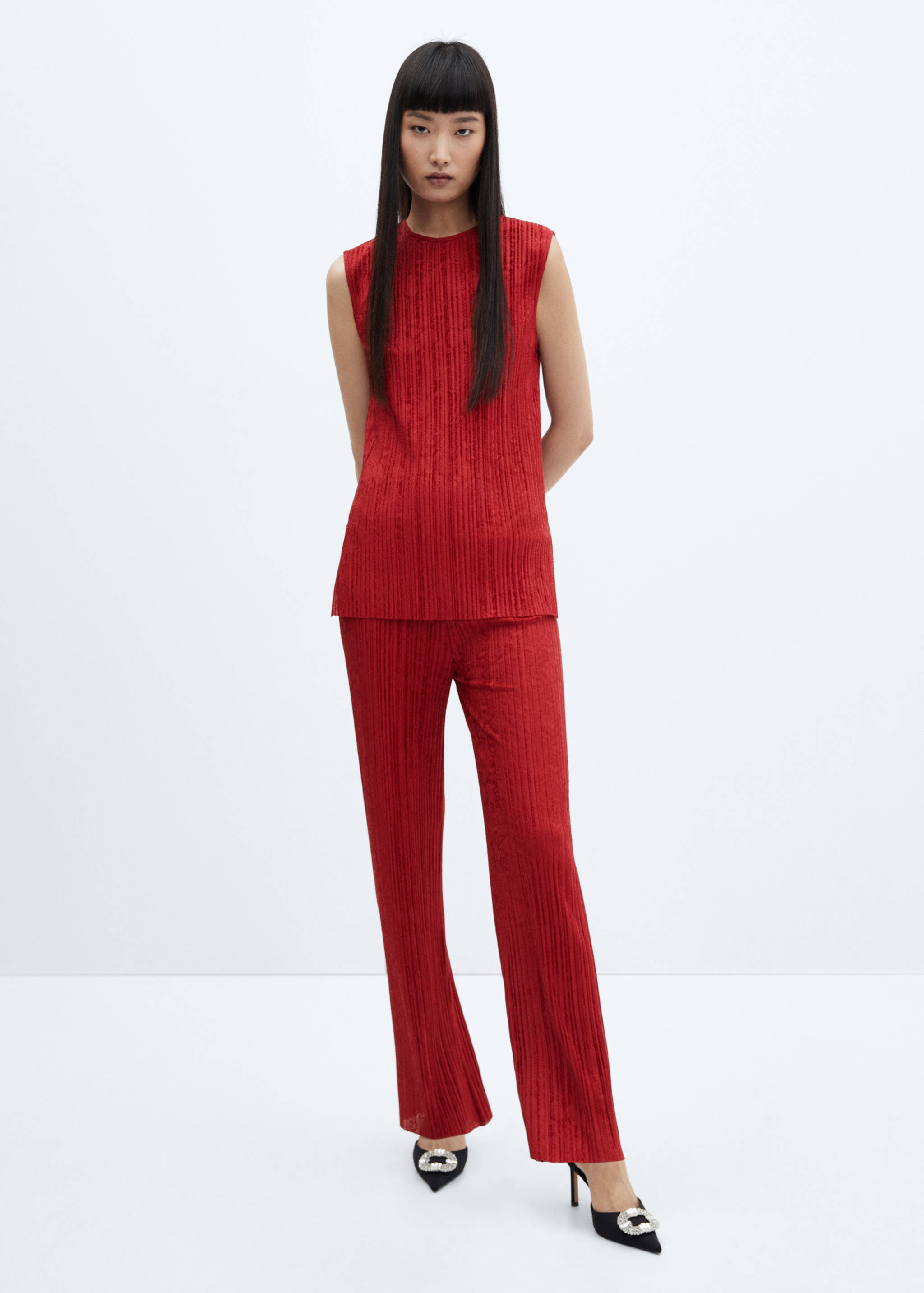 Pleated straight pants - General plane