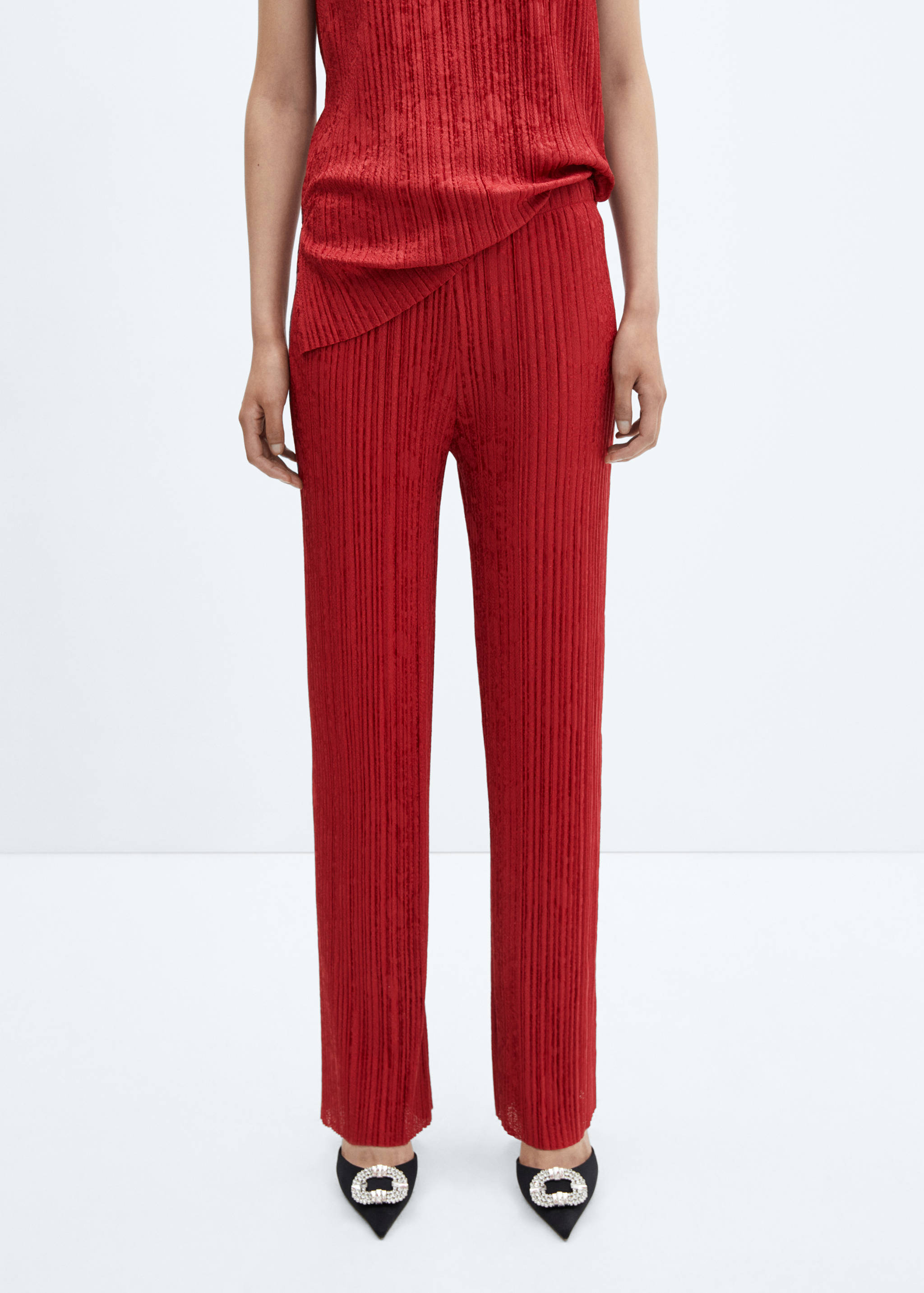 Pleated straight pants - Medium plane