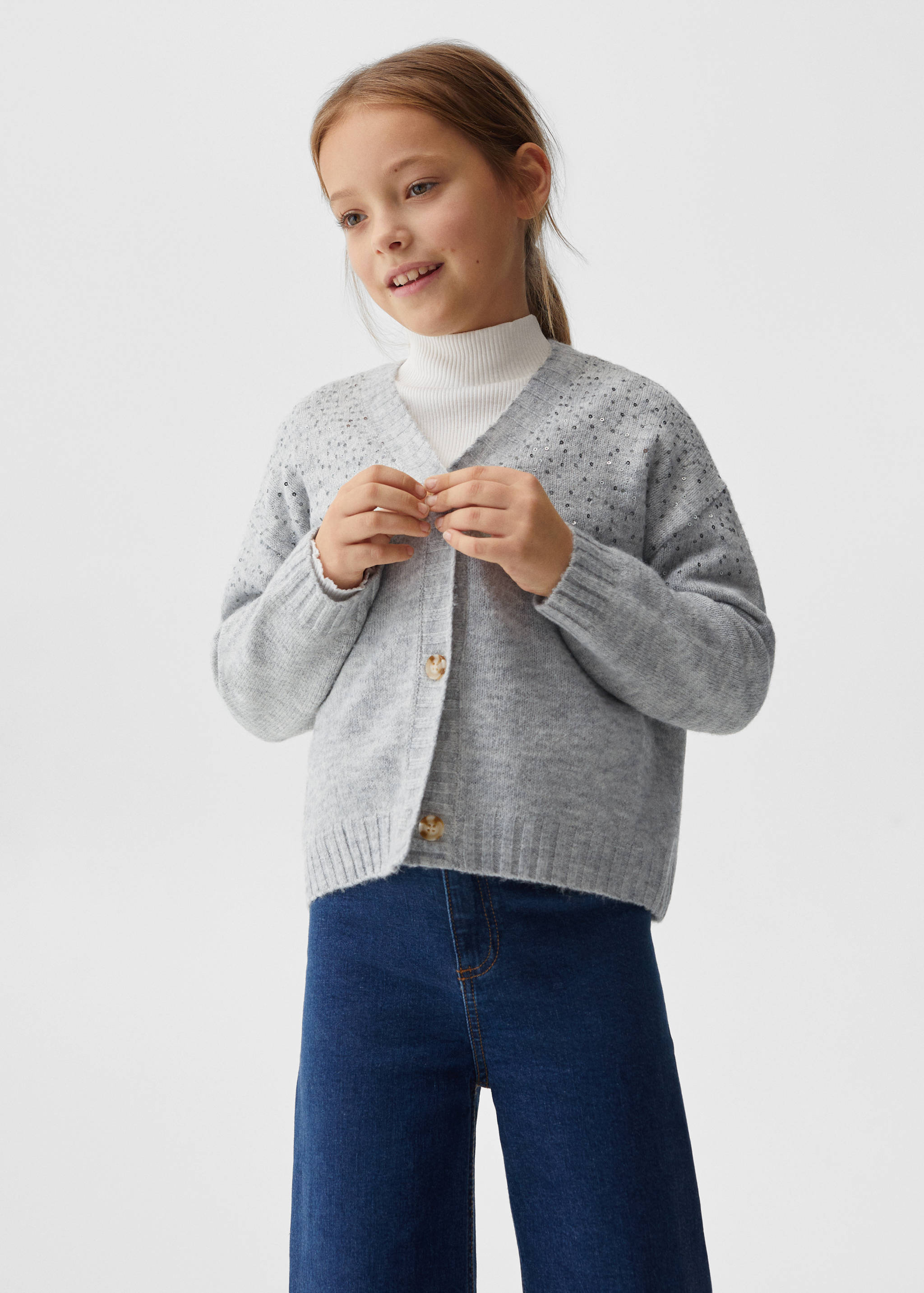 Cardigan maille sequins - Plan moyen