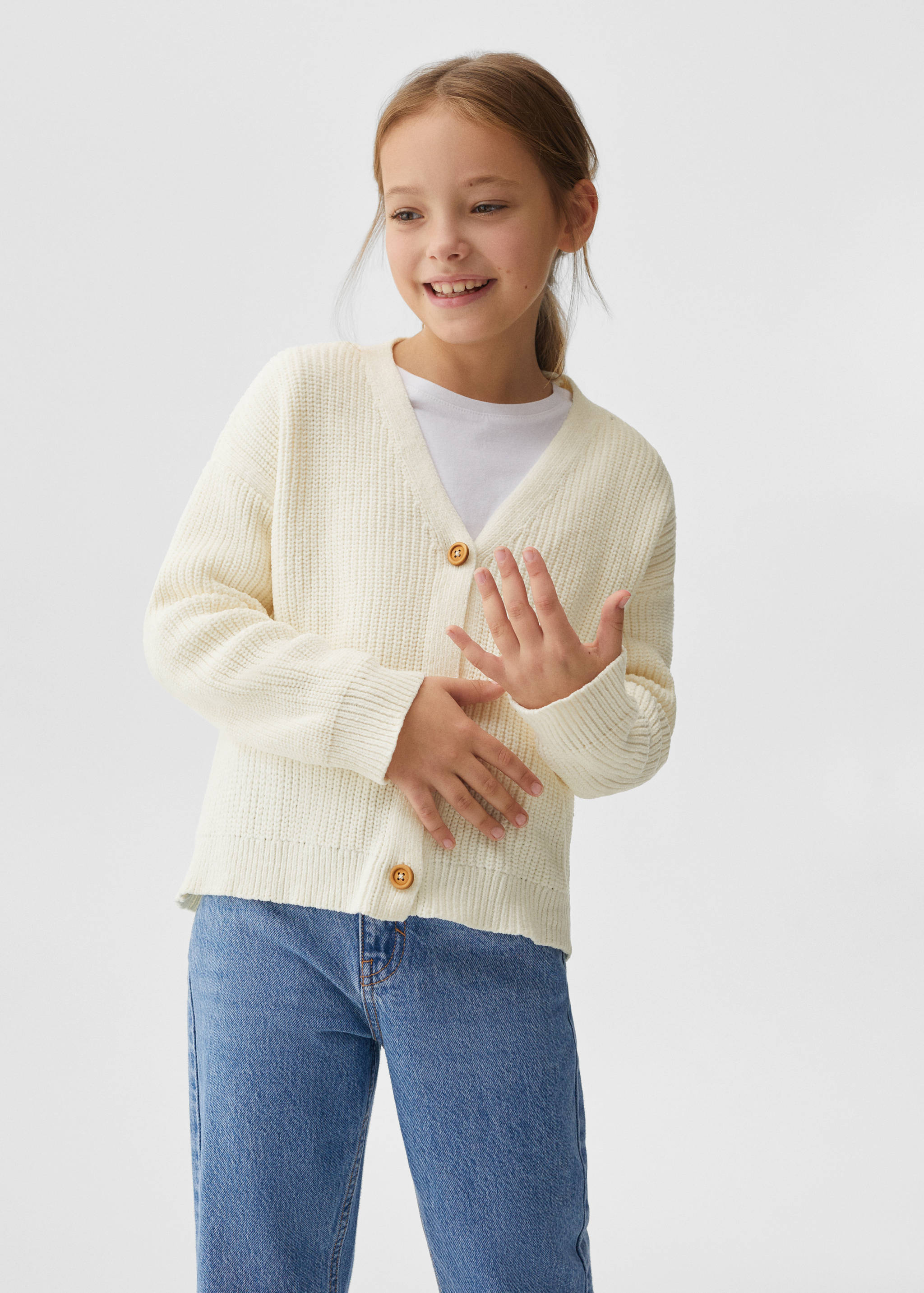 Chenille gebreid vest - Middenvlak