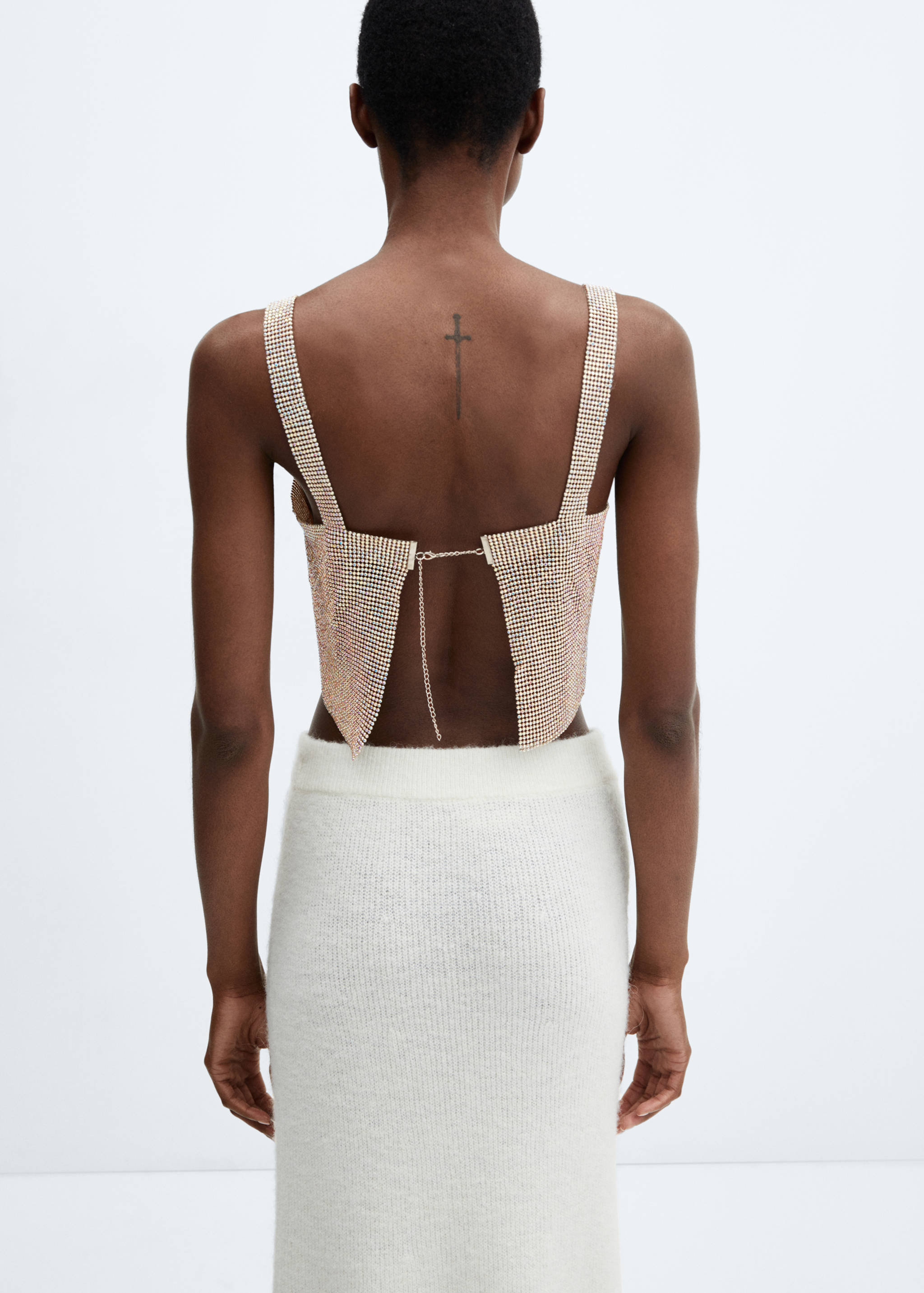 Top se síťovinou a štrasem - Zadní strana zboží