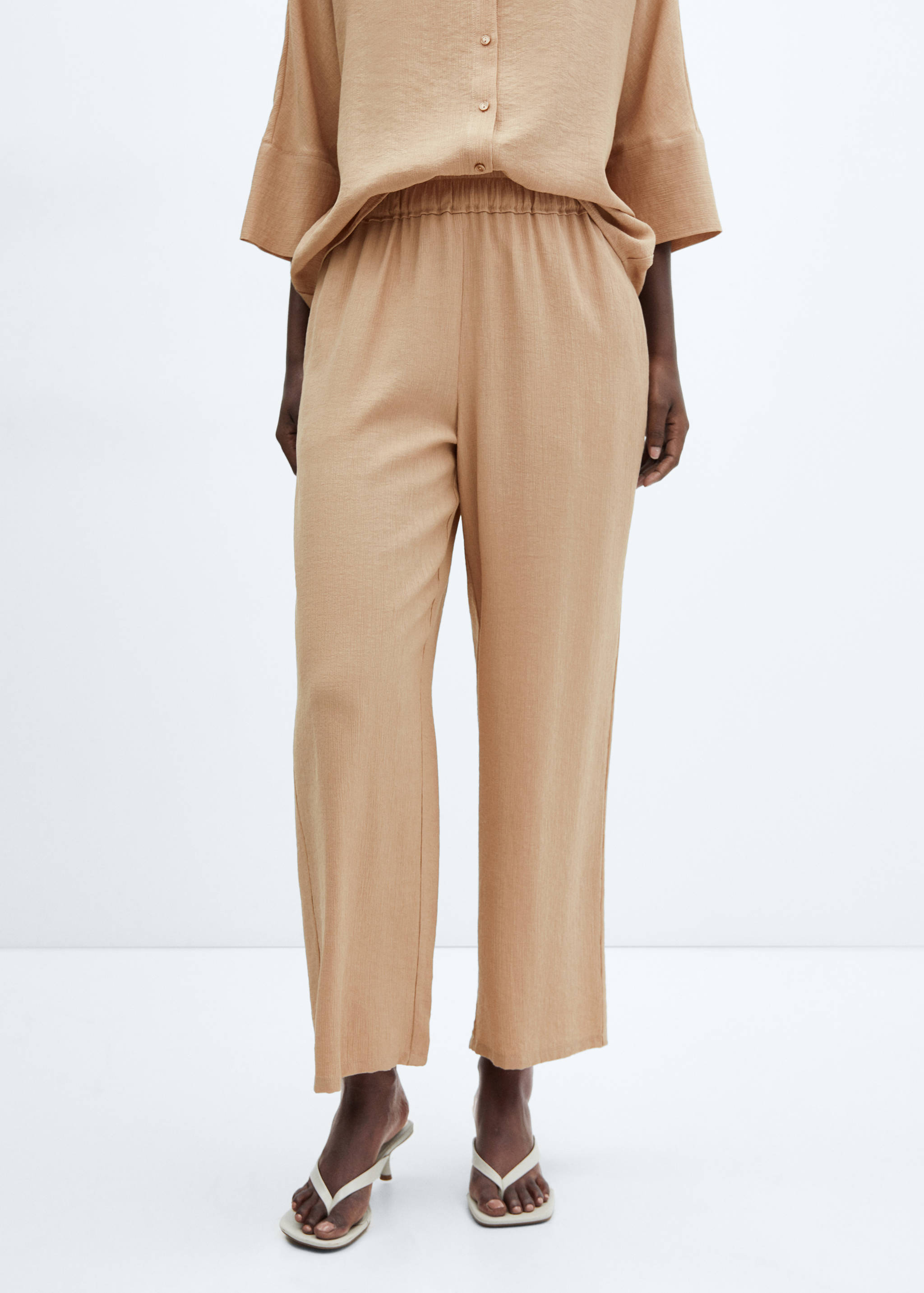 Elastic waist flowy trousers - Medium plane