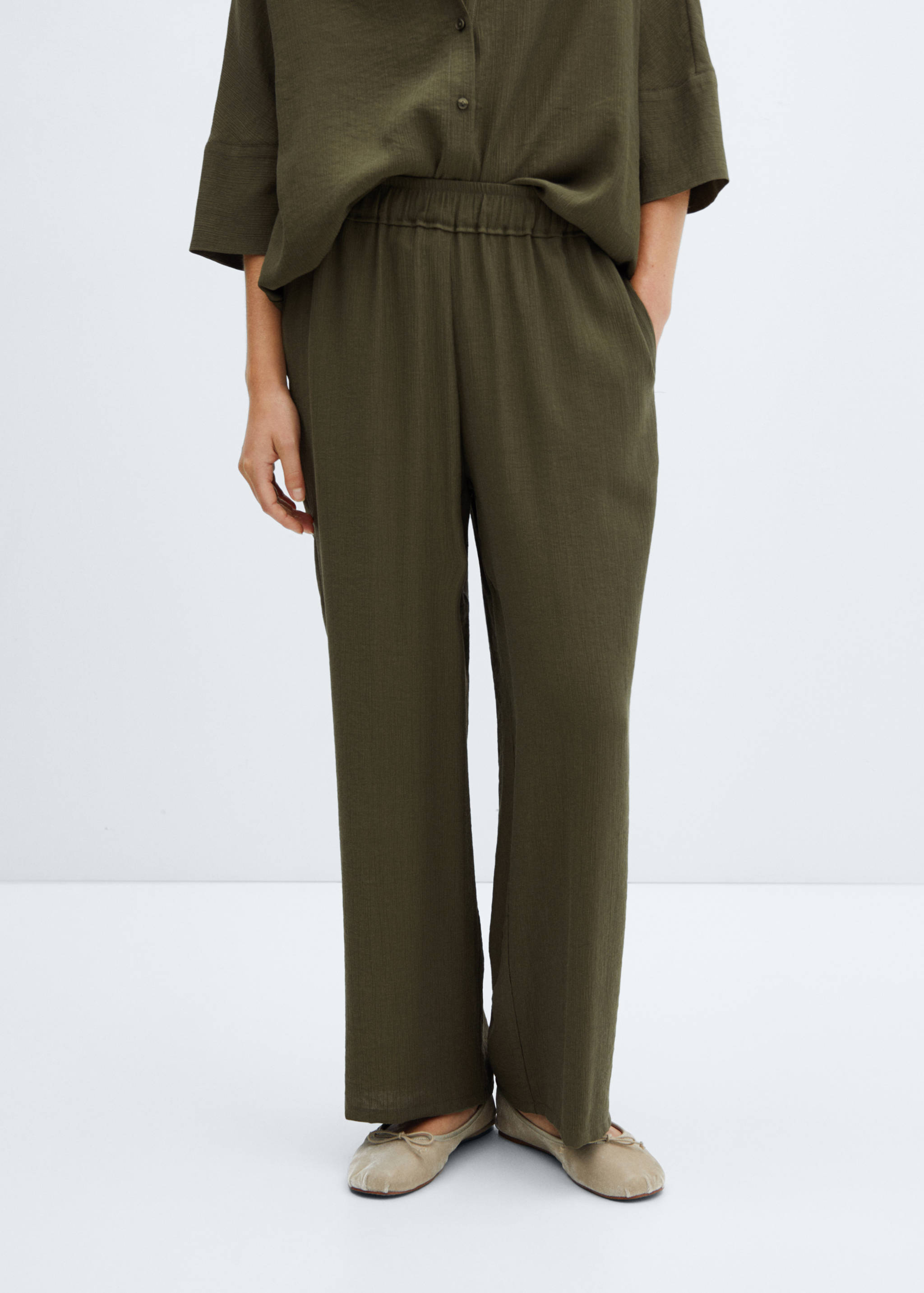 Elastic waist flowy trousers - Medium plane