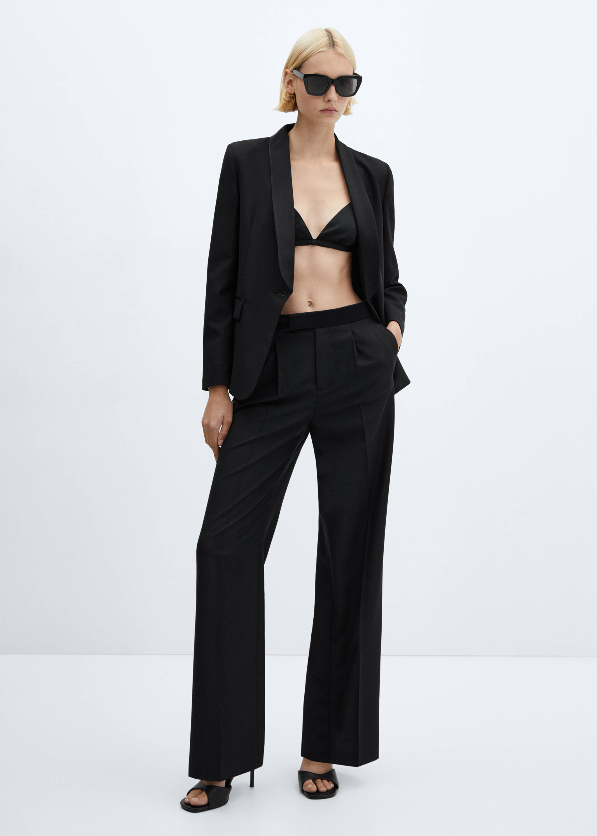 Satin-waist wool pants - General plane