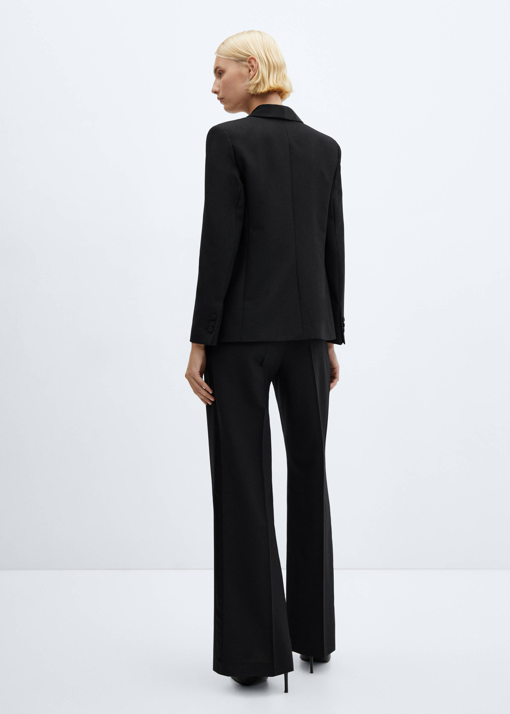 Satin-waist wool pants - Reverse of the article