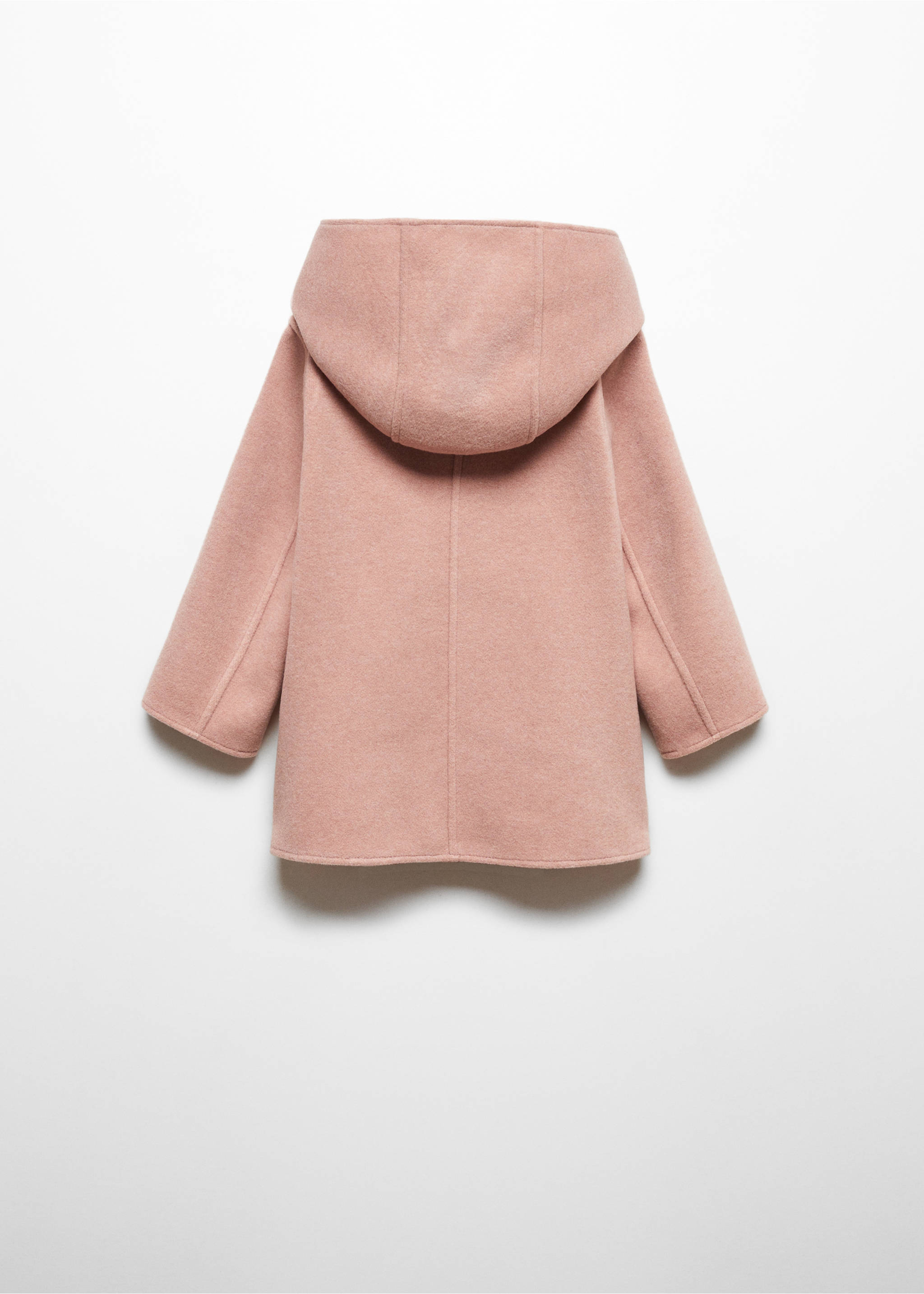 Manteau capuche boutons - Verso de l’article, Rose. Ref: 57099097-00.