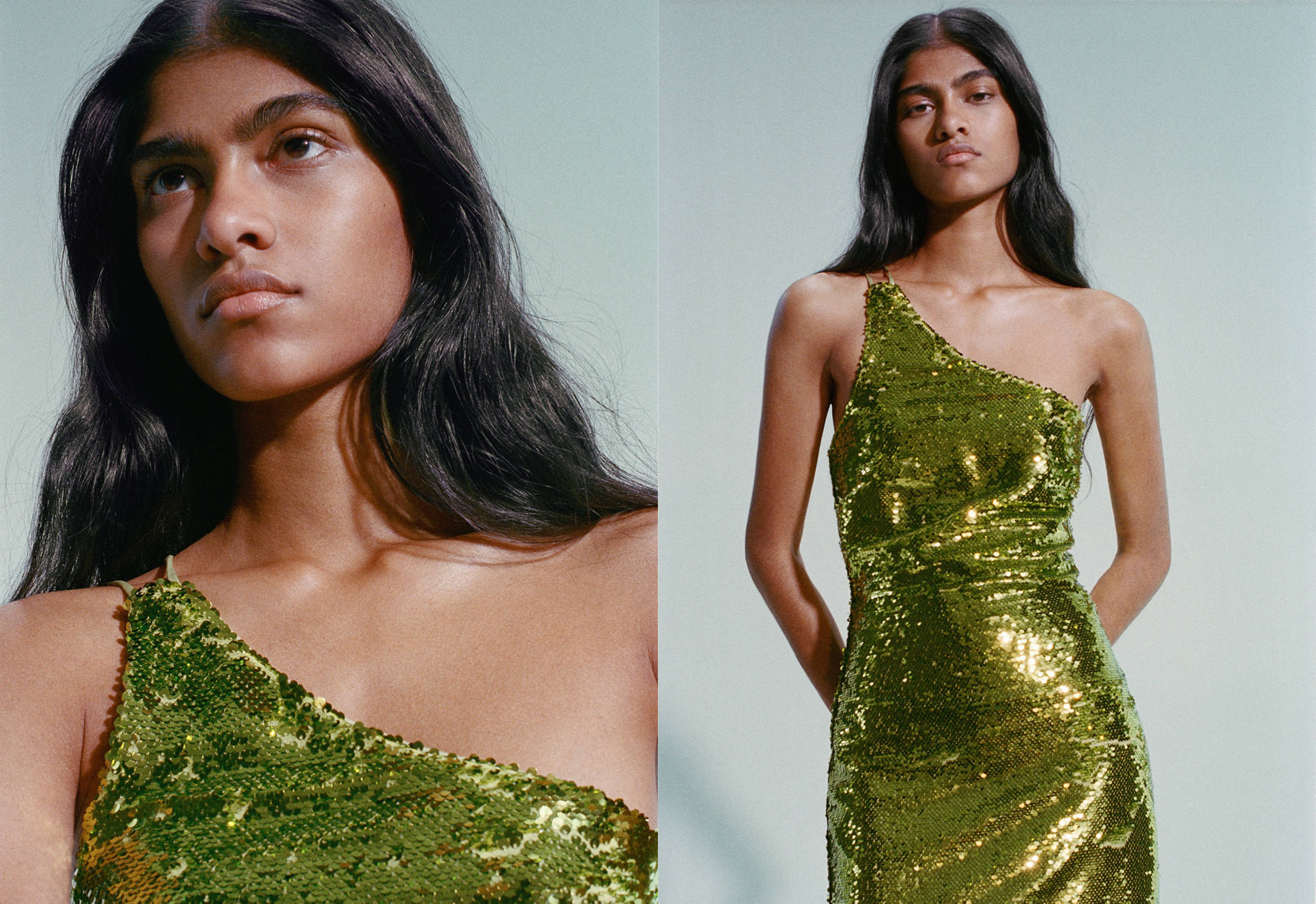 Asymmetric sequin dress - Panoramic plane