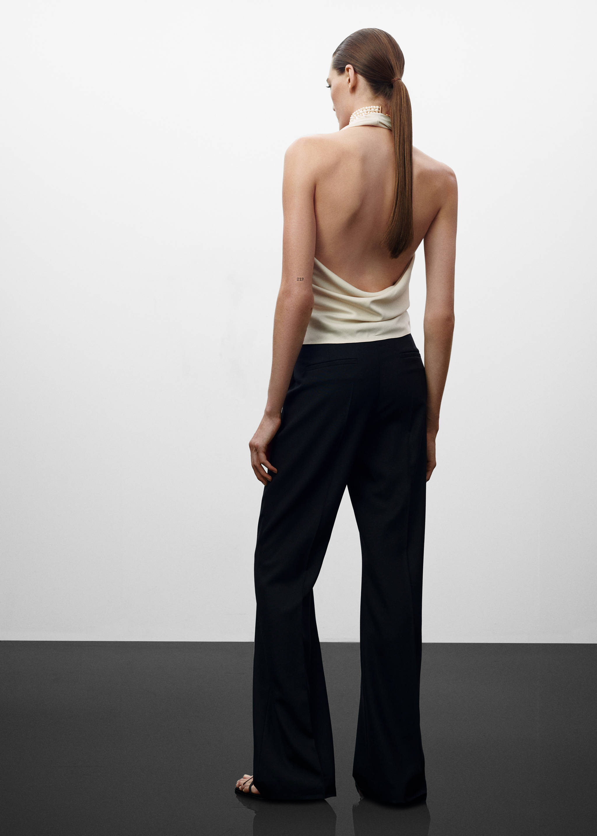 Top satinado drapeado - Reverso del artículo